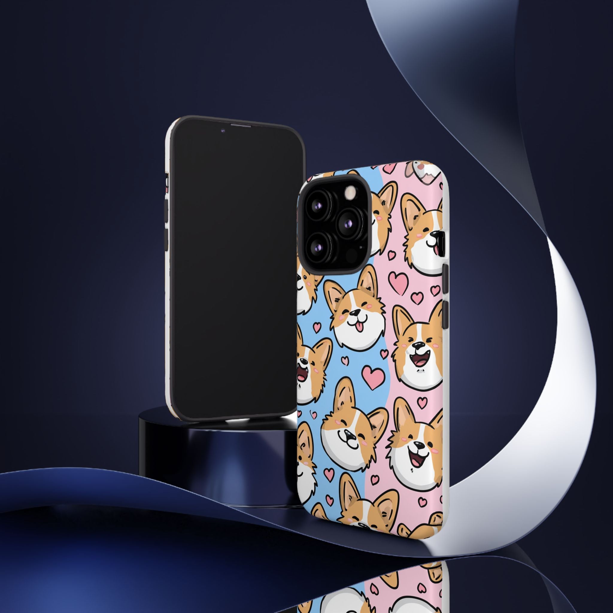 Cute Corgi Phone Case – Fun & Playful Protection with Love Hearts