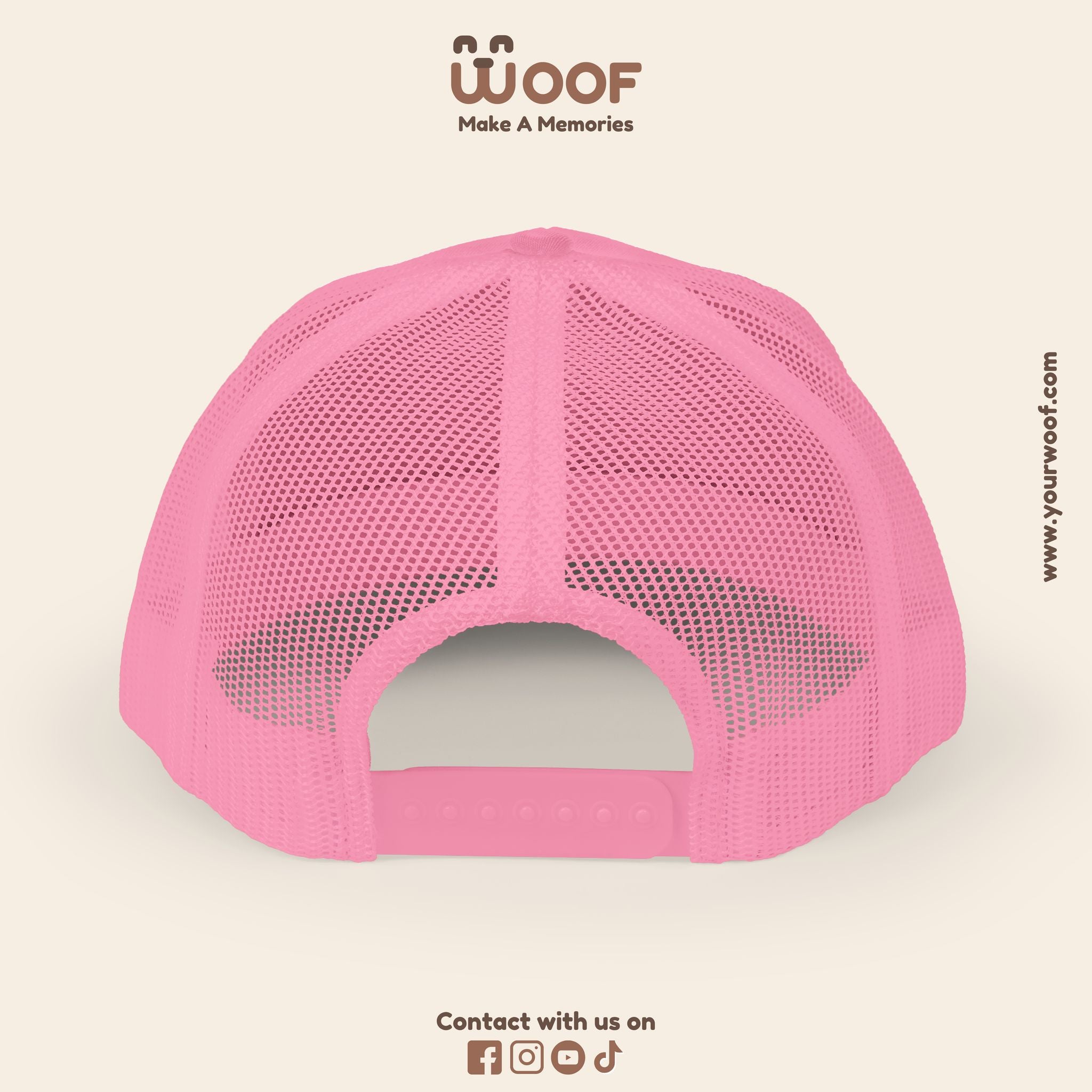 Woof Snapback Trucker Cap - Pet Lovers Gift, Dog Mom Hat, Casual Outdoor Accessory, Fun Pet Apparel, Unique Dog Dad Gift