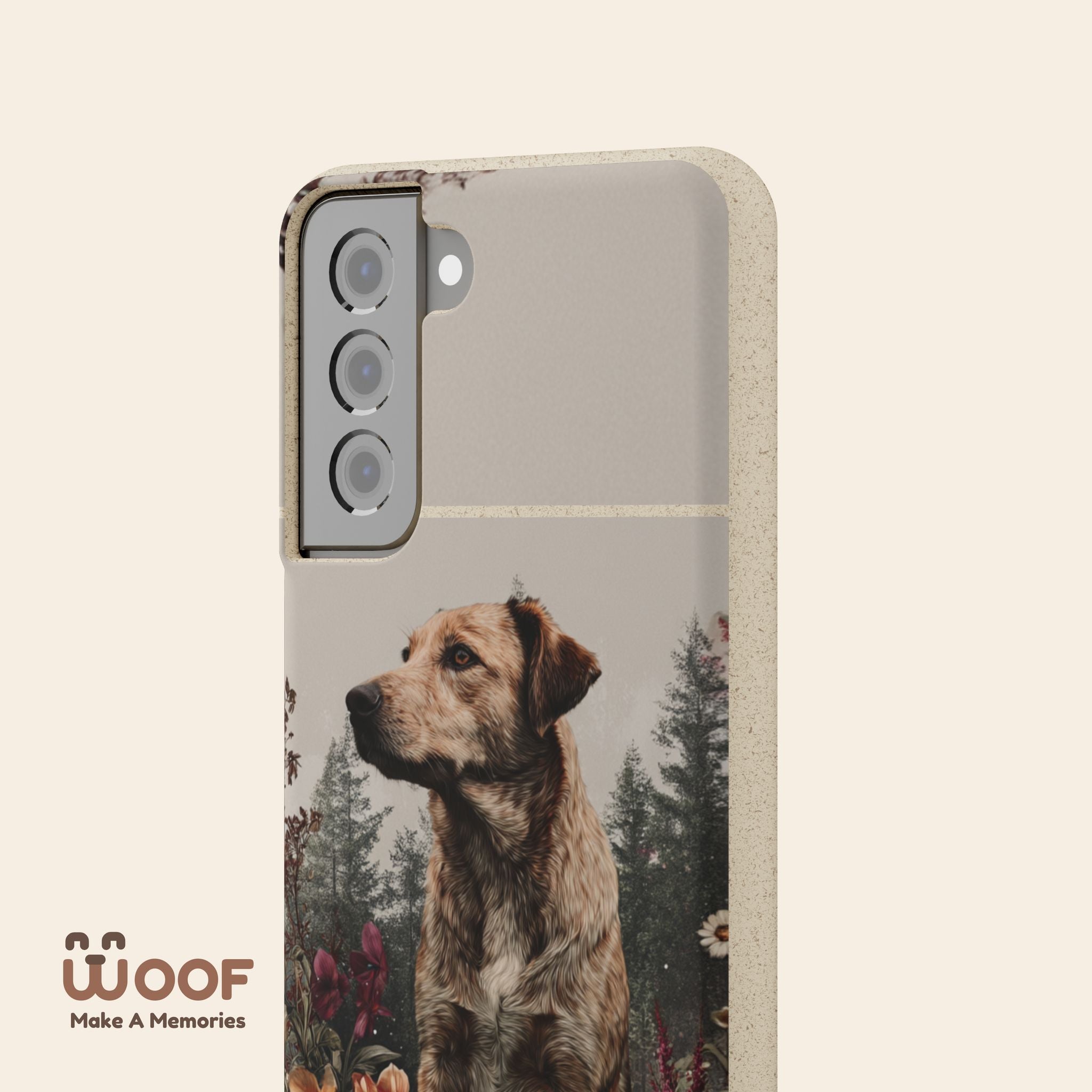 Eco-Friendly Dog Lover Biodegradable Phone Case - Floral Design