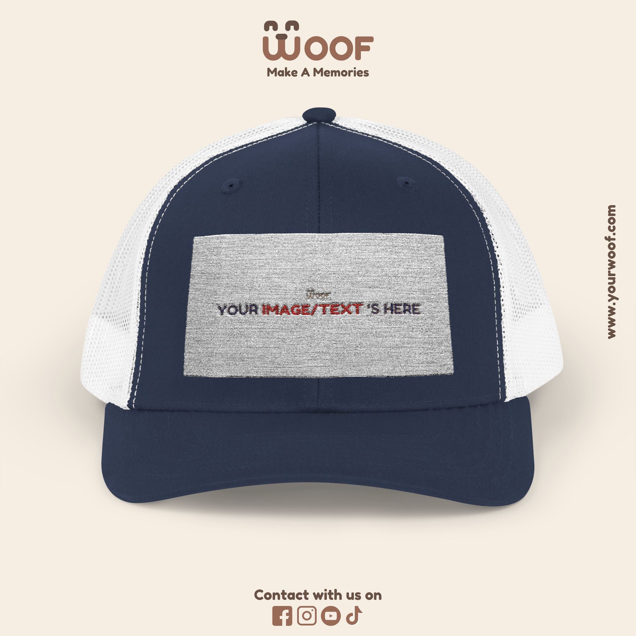 Woof Snapback Trucker Cap - Pet Lovers Gift, Dog Mom Hat, Casual Outdoor Accessory, Fun Pet Apparel, Unique Dog Dad Gift