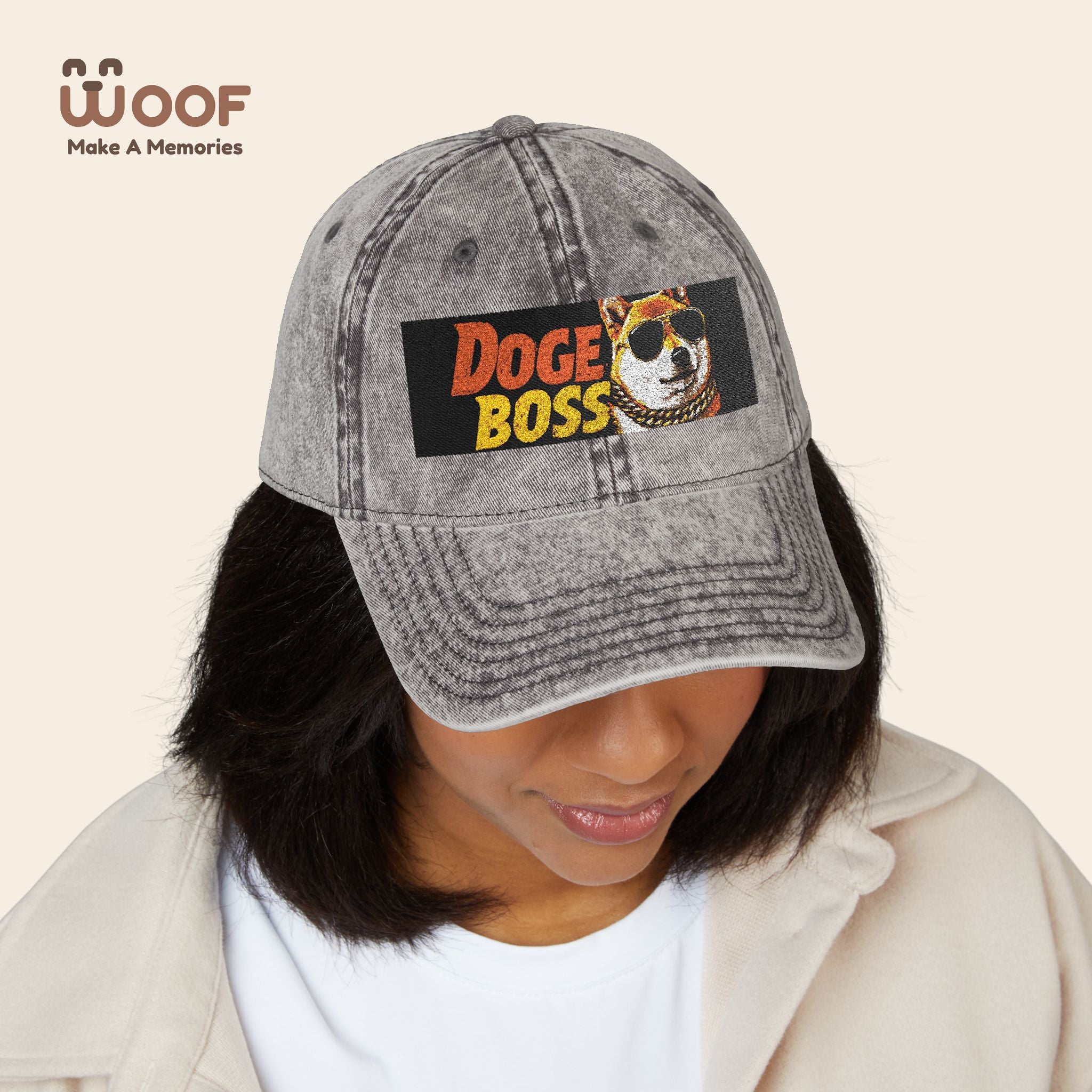 Vintage Doge Boss Cap, Retro Embroidered Hat, Unique Gift for Meme Lovers, Trendy Dad Hat, Cool Casual Accessory