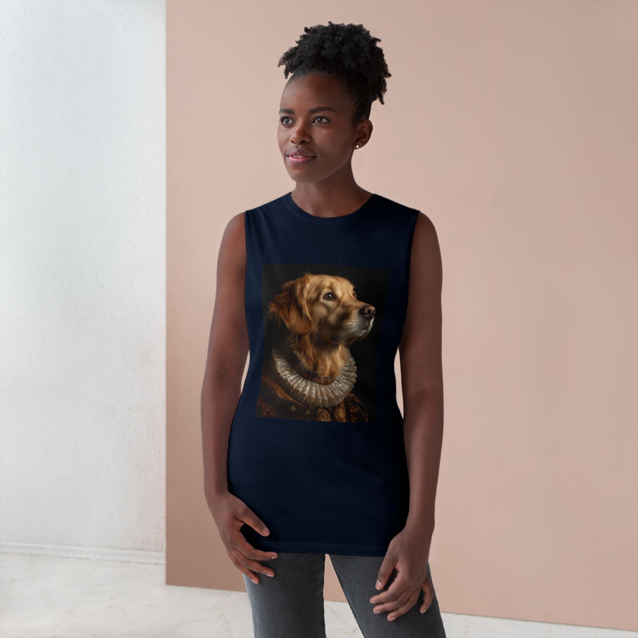 Golden Retriever Portrait Tank Top, Dog Lover Gift, Pet Memorial Tee, Animal Art Apparel, Unique Dog Owner Shirt