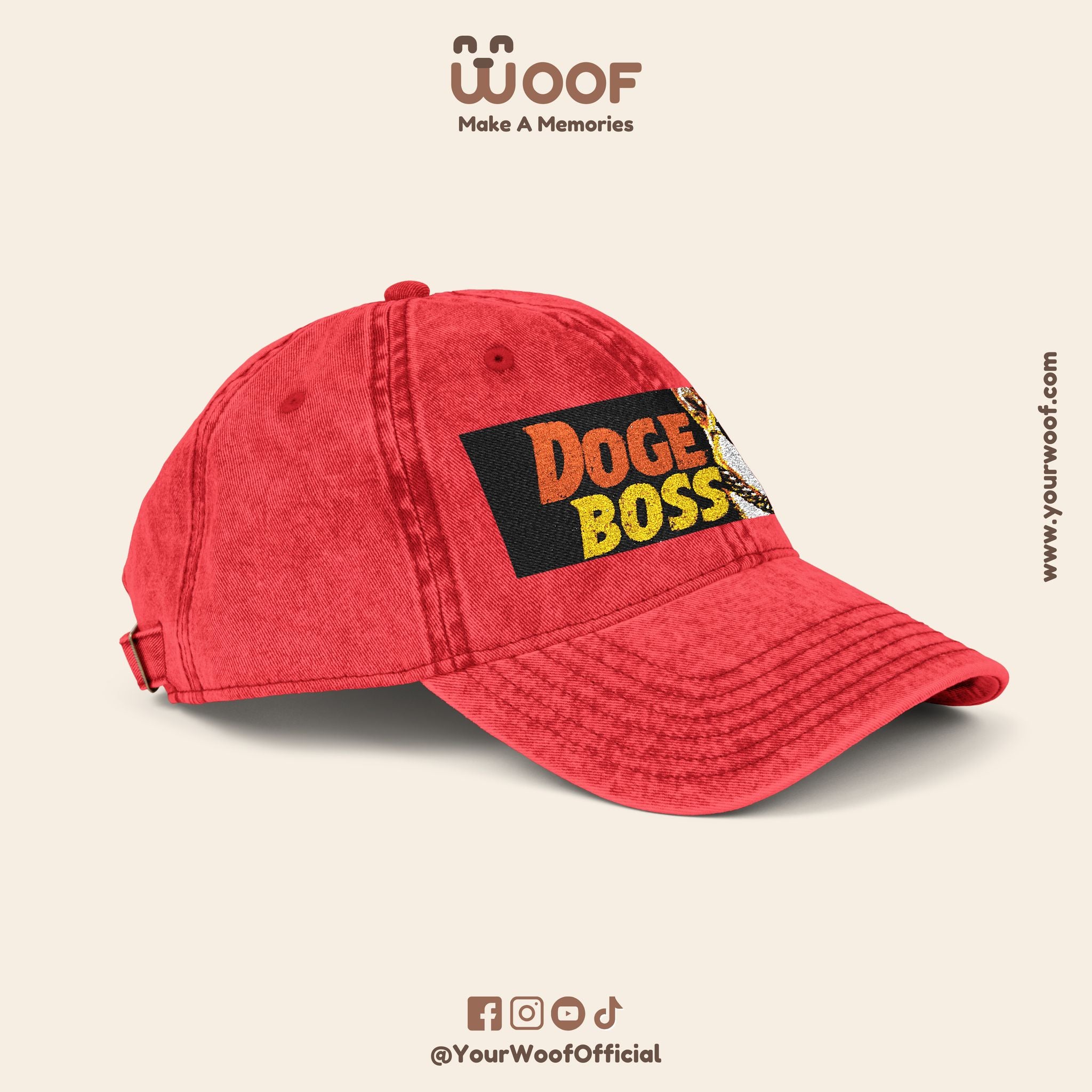 Vintage Doge Boss Cap, Retro Embroidered Hat, Unique Gift for Meme Lovers, Trendy Dad Hat, Cool Casual Accessory