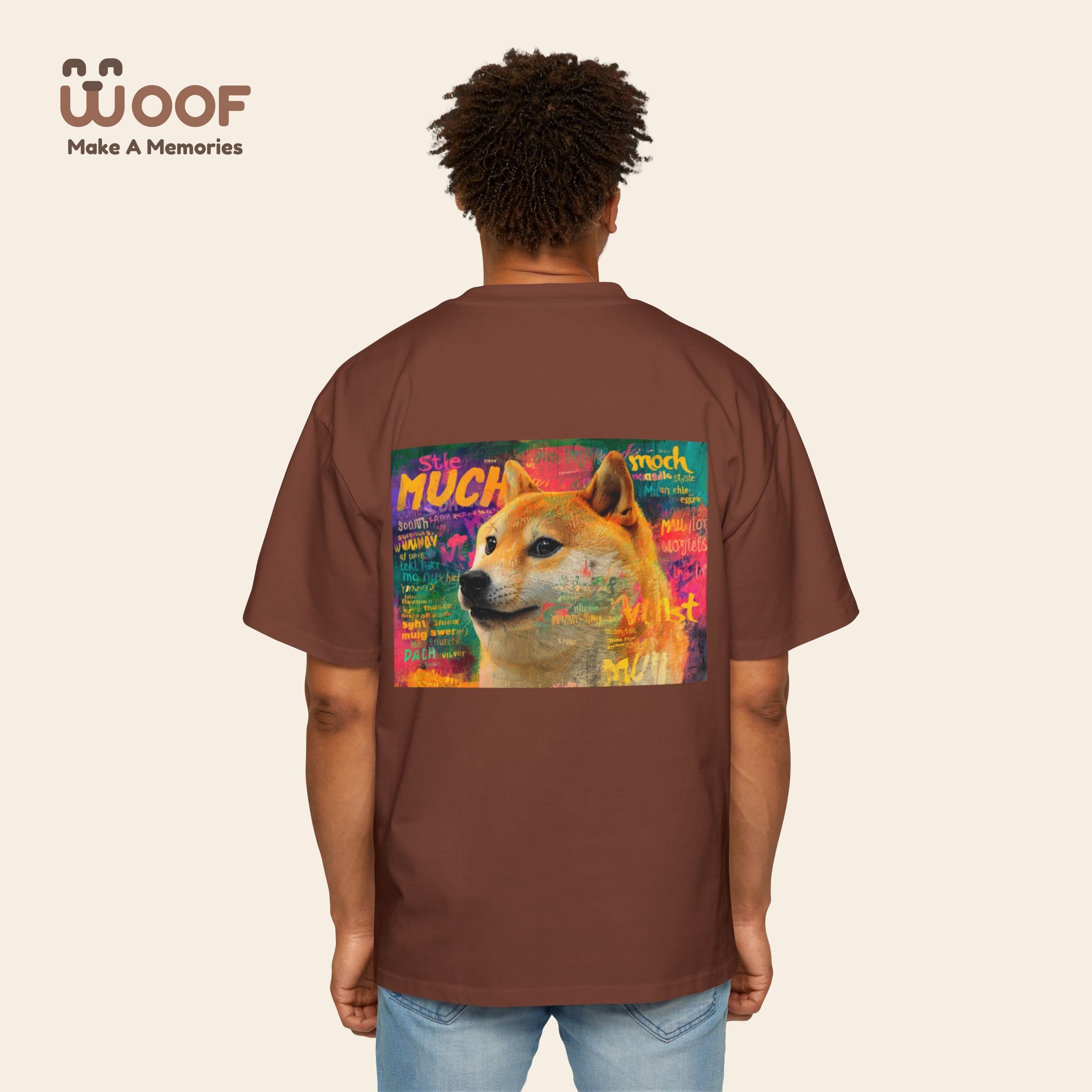 Men's Heavy Oversized Dog Graphic Tee, Cool Casual Wear, Pet Lover Gift, Dog Meme Lover Shirt, Oversized Fashion Tee, Gift for Dog Owners