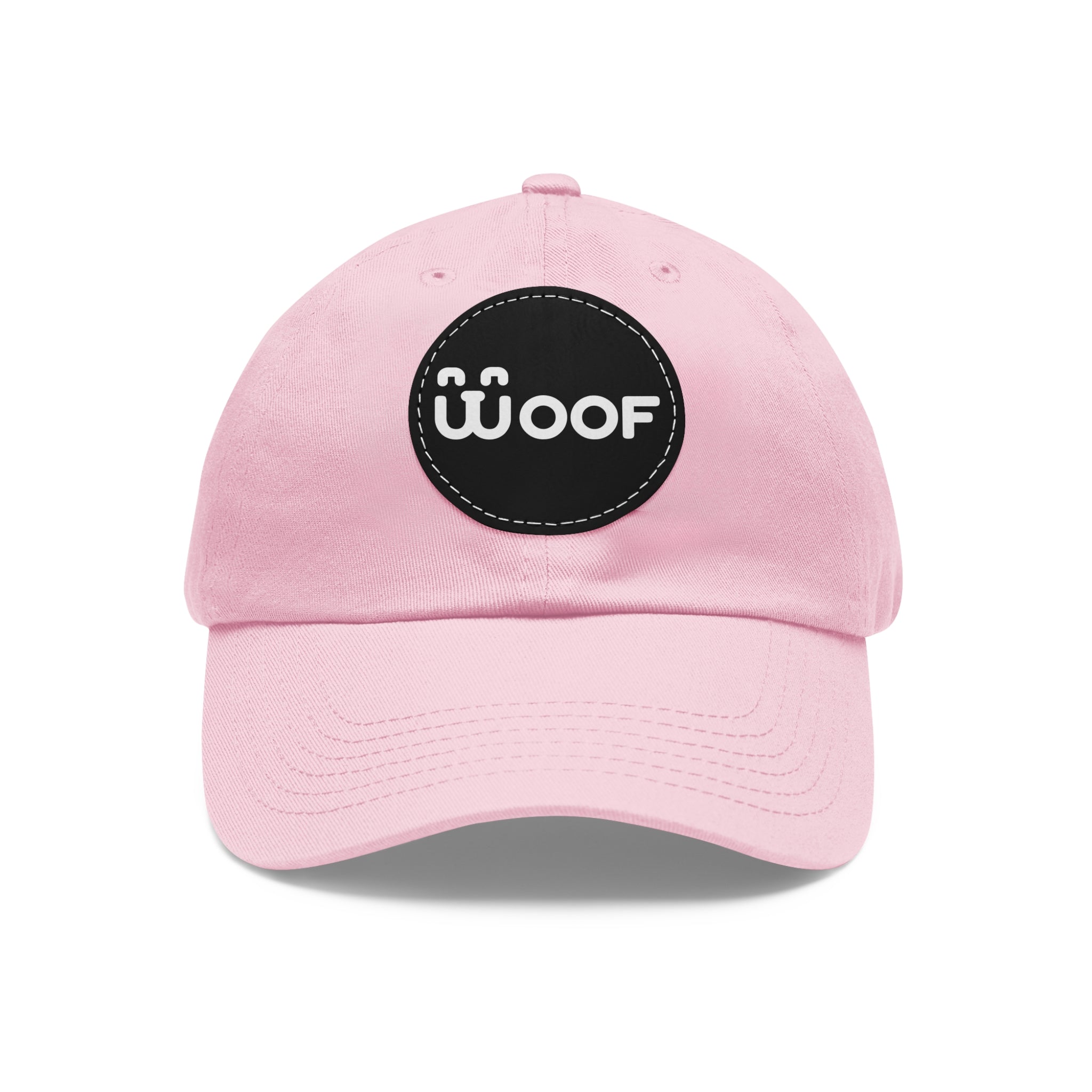 Dad Hat with Leather Patch (Round)