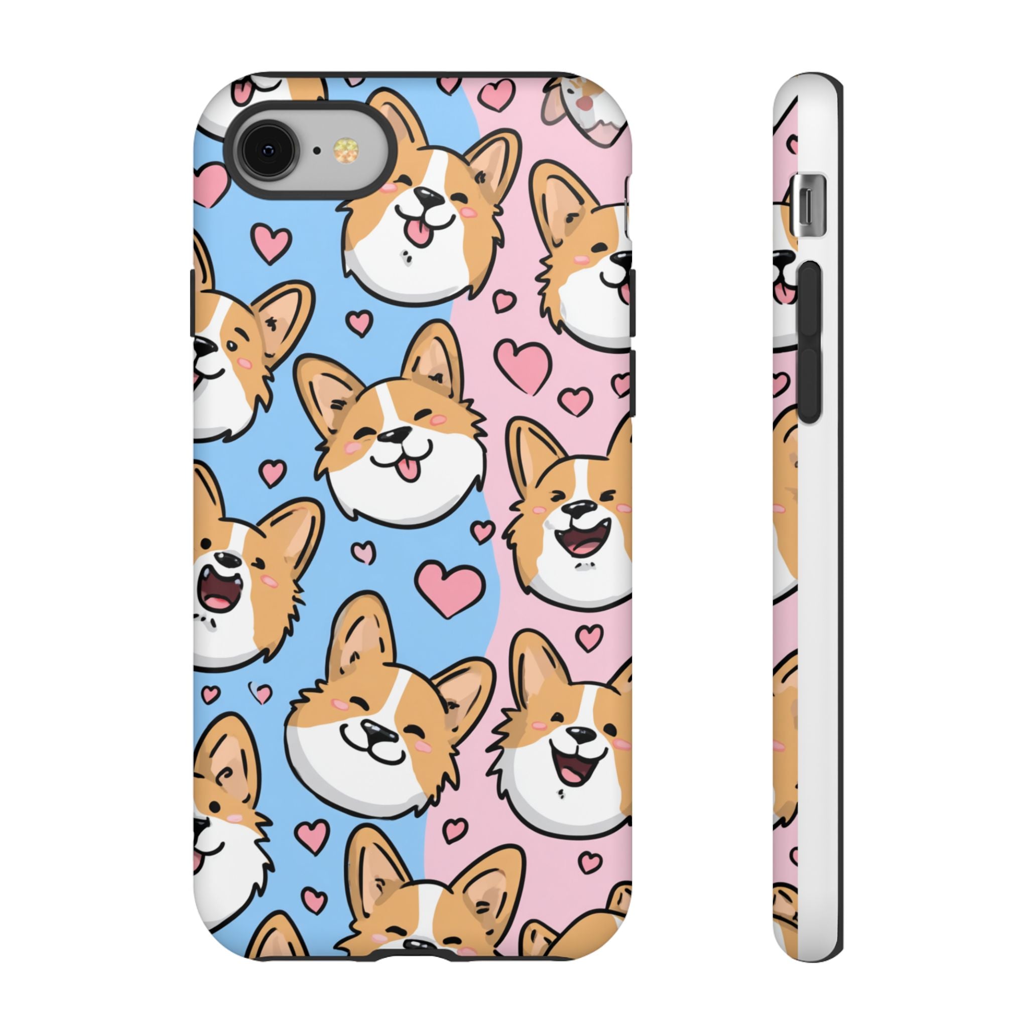 Cute Corgi Phone Case – Fun & Playful Protection with Love Hearts
