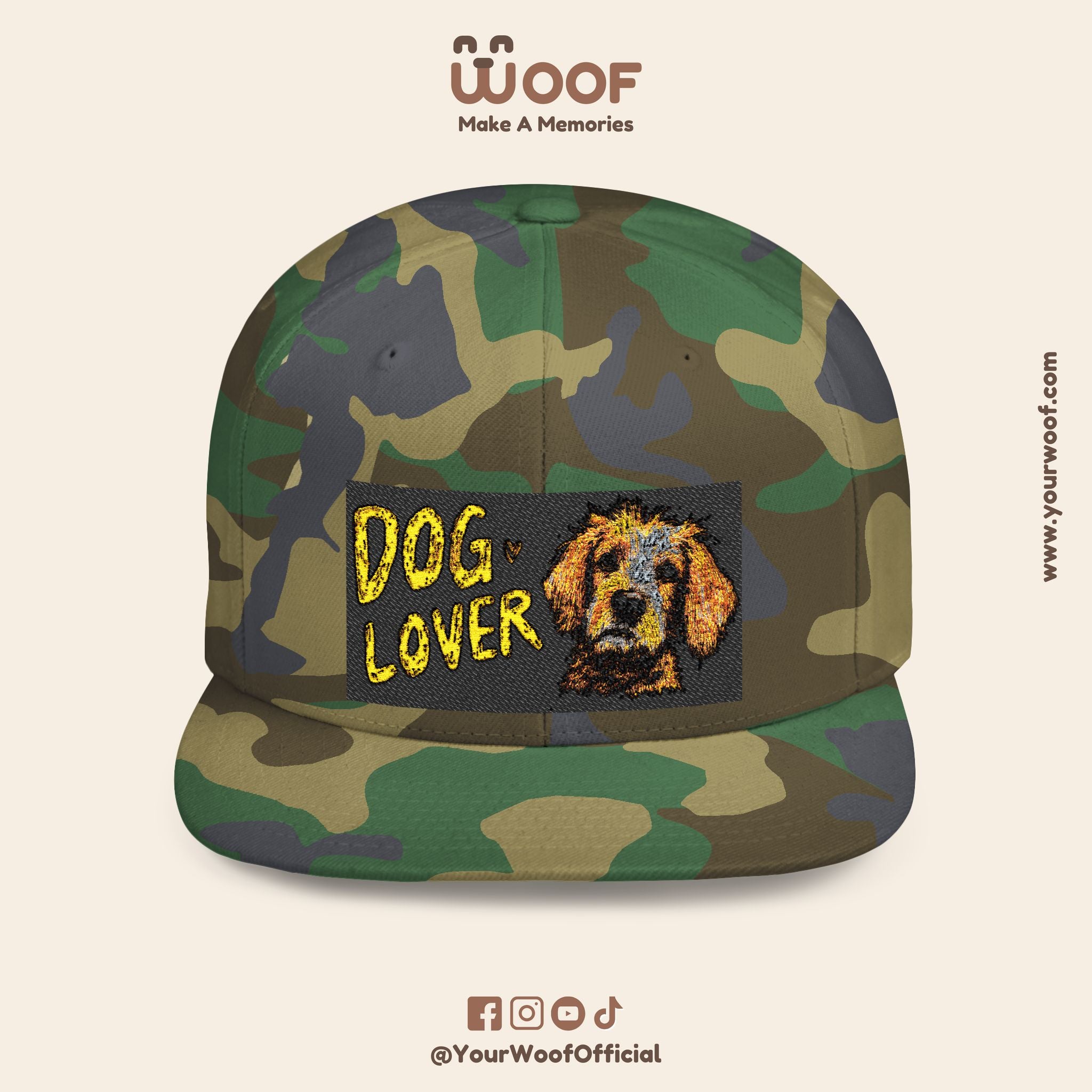 Dog Lover Flat Bill Snapback Hat, Casual Cap for Pet Owners, Dog Gift, Adjustable Hat, Fashion Accessory for Animal Lovers