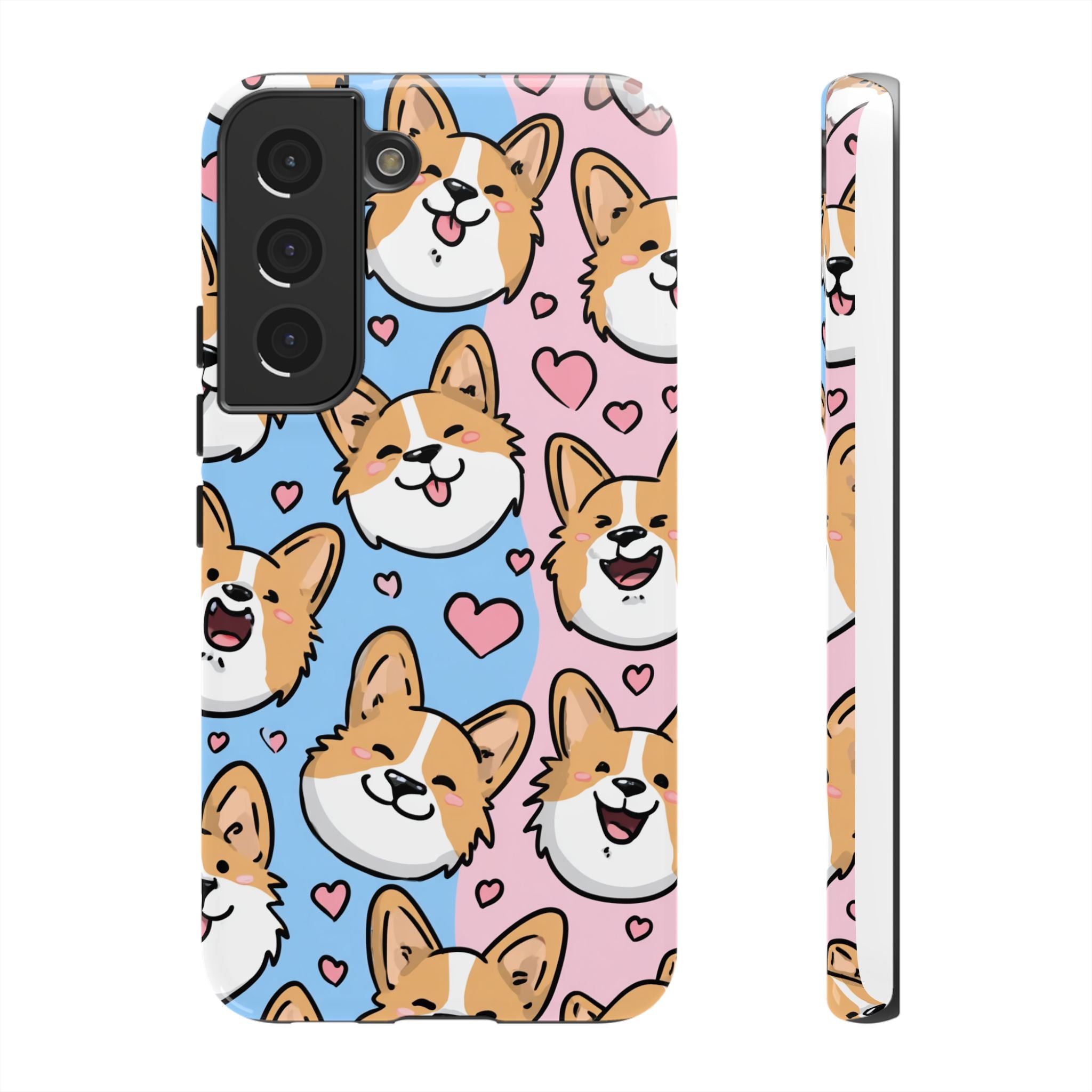 Cute Corgi Phone Case – Fun & Playful Protection with Love Hearts