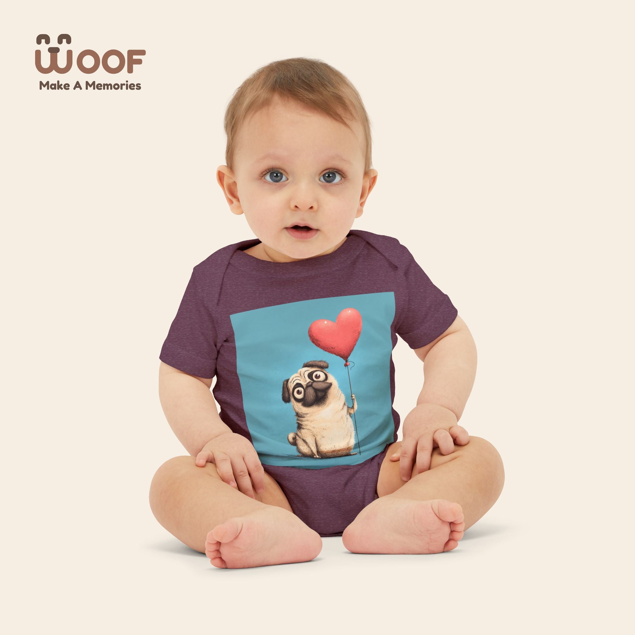 Adorable Pug Love Infant One Piece, Baby Bodysuit, Cute Baby Gifts, Dog Lover Outfit, Newborn Clothes, Valentine's Day Gift
