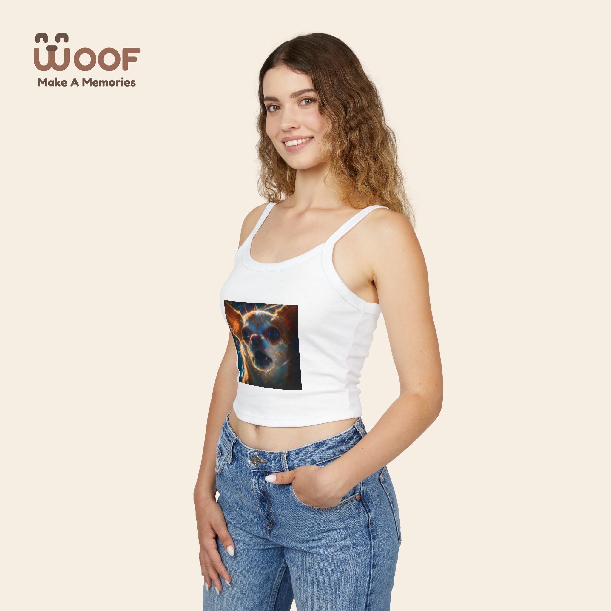 Cute Pet Lover's Spaghetti Strap Tank Top, Dog Mom Gift, Summer Top, Casual Wear, Animal Lover Apparel