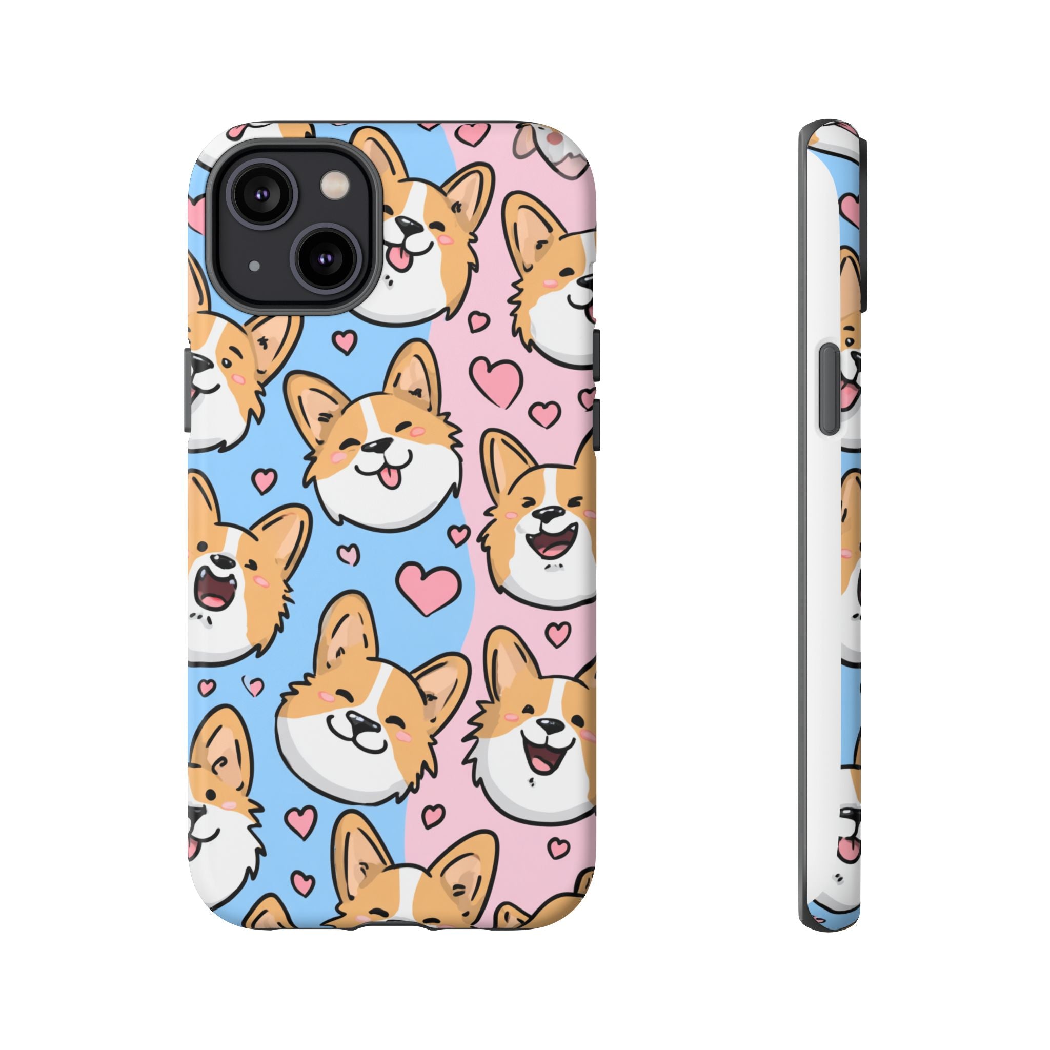 Cute Corgi Phone Case – Fun & Playful Protection with Love Hearts