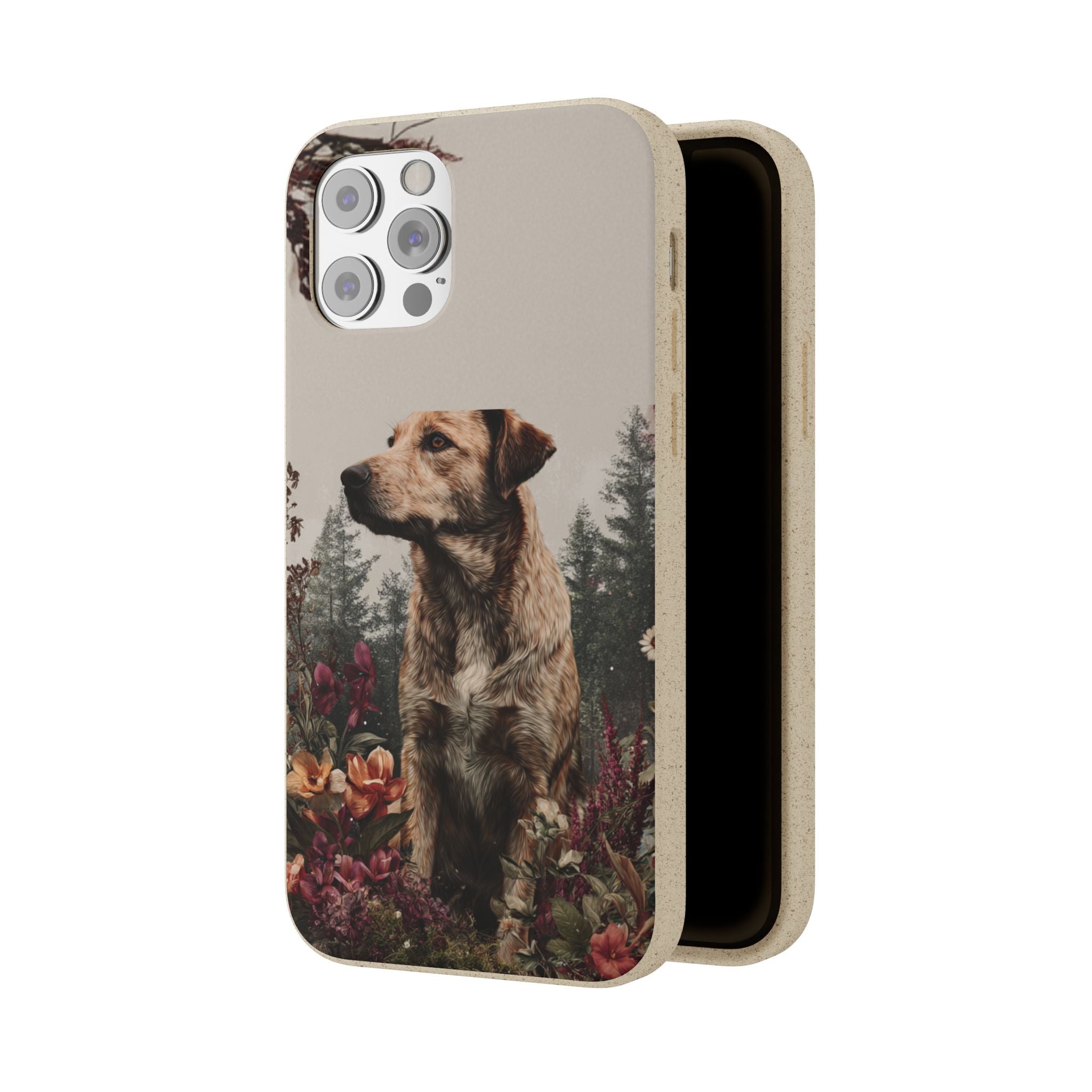 Eco-Friendly Dog Lover Biodegradable Phone Case - Floral Design