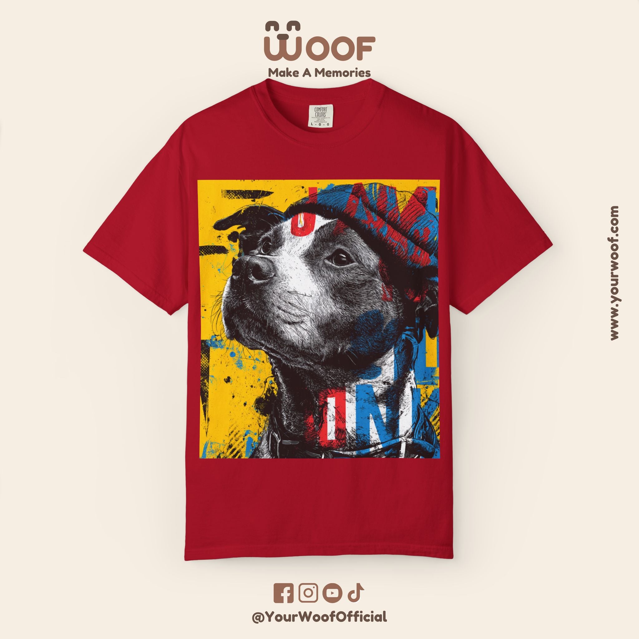 Vibrant Dog Art T-Shirt | Unisex Garment-Dyed Tee for Animal Lovers, Pet Enthusiasts, Gift for Dog Owners, Cute Pet Apparel, Summer Fashion
