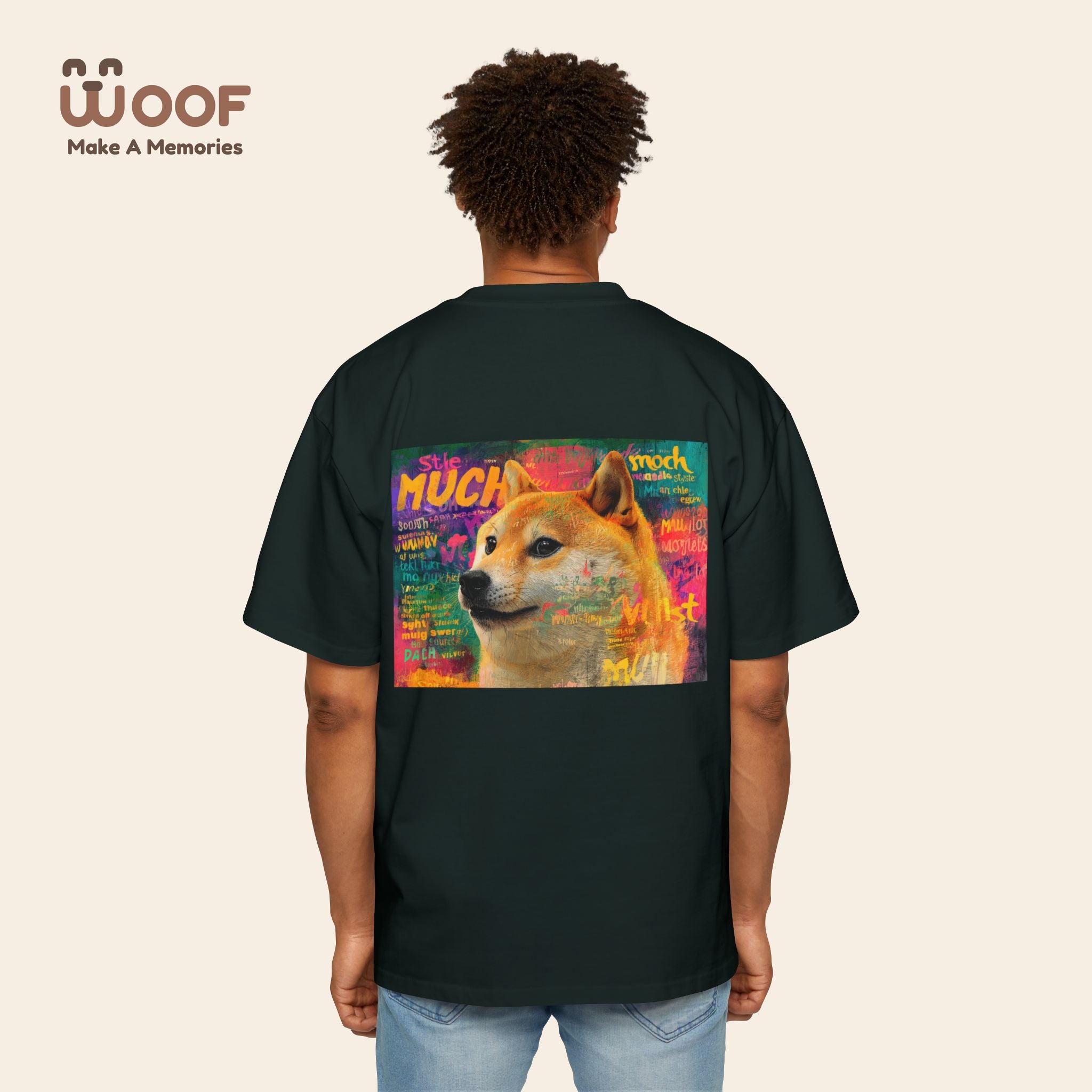 Men's Heavy Oversized Dog Graphic Tee, Cool Casual Wear, Pet Lover Gift, Dog Meme Lover Shirt, Oversized Fashion Tee, Gift for Dog Owners
