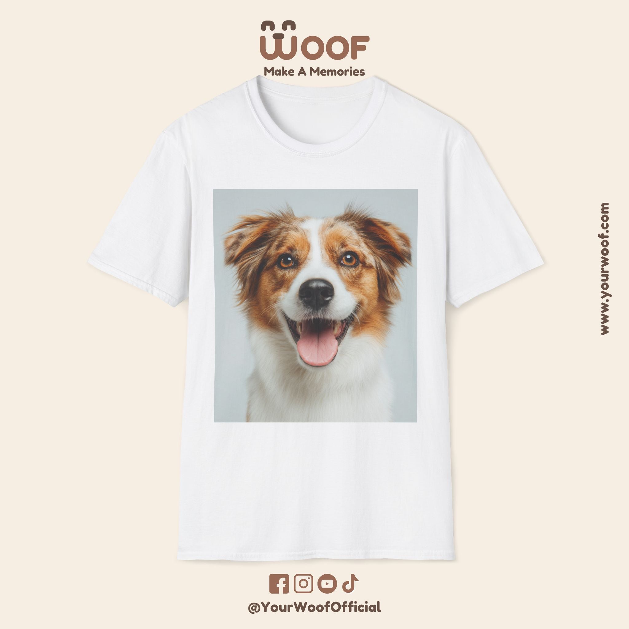 Joyful Dog Portrait Unisex Softstyle T-Shirt - Perfect for Pet Lovers!