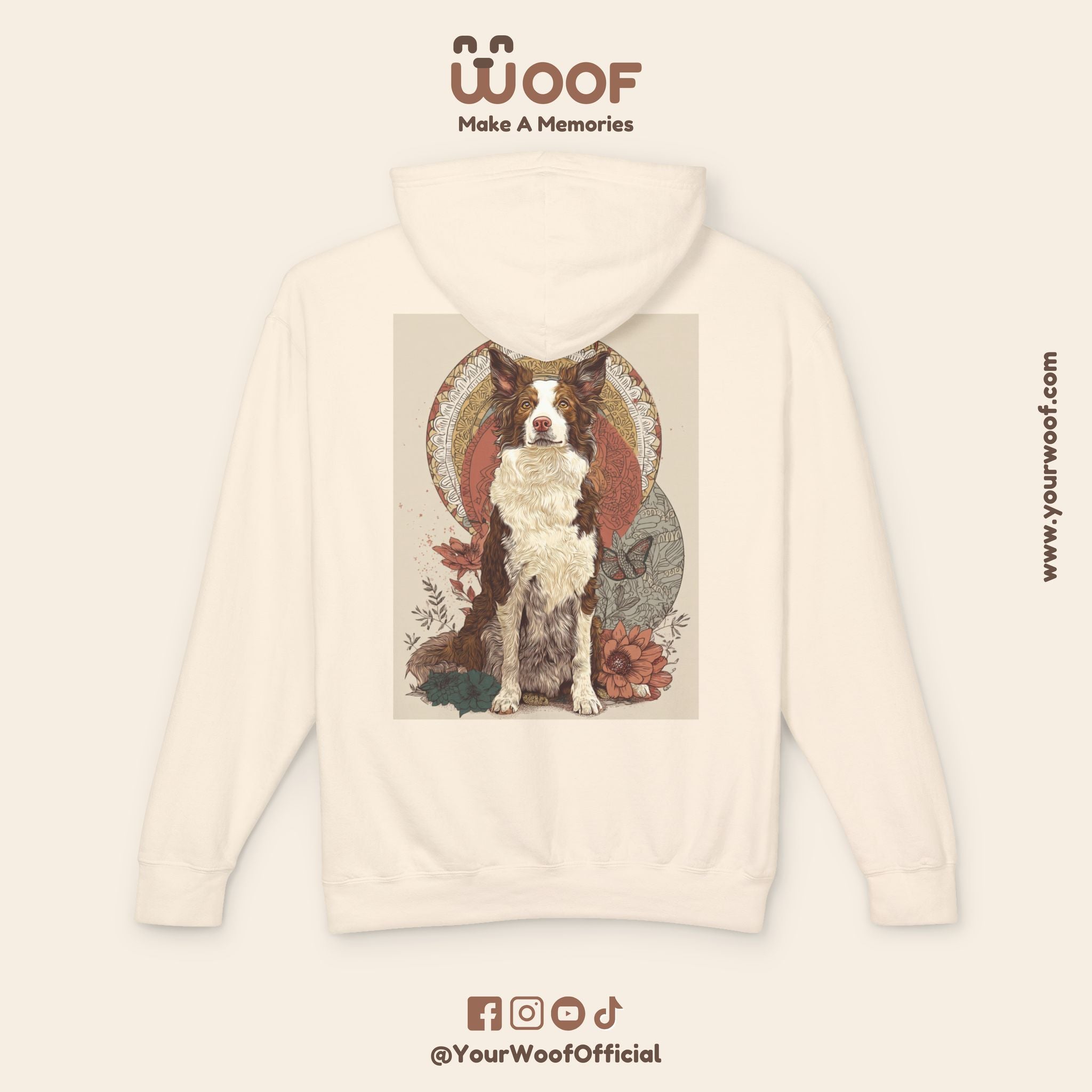 Vintage Dog Art Unisex Lightweight Hooded Sweatshirt - Pet Lover Gift, Nature-Inspired Apparel, Cozy Spring Layer, Dog-Themed Fashion