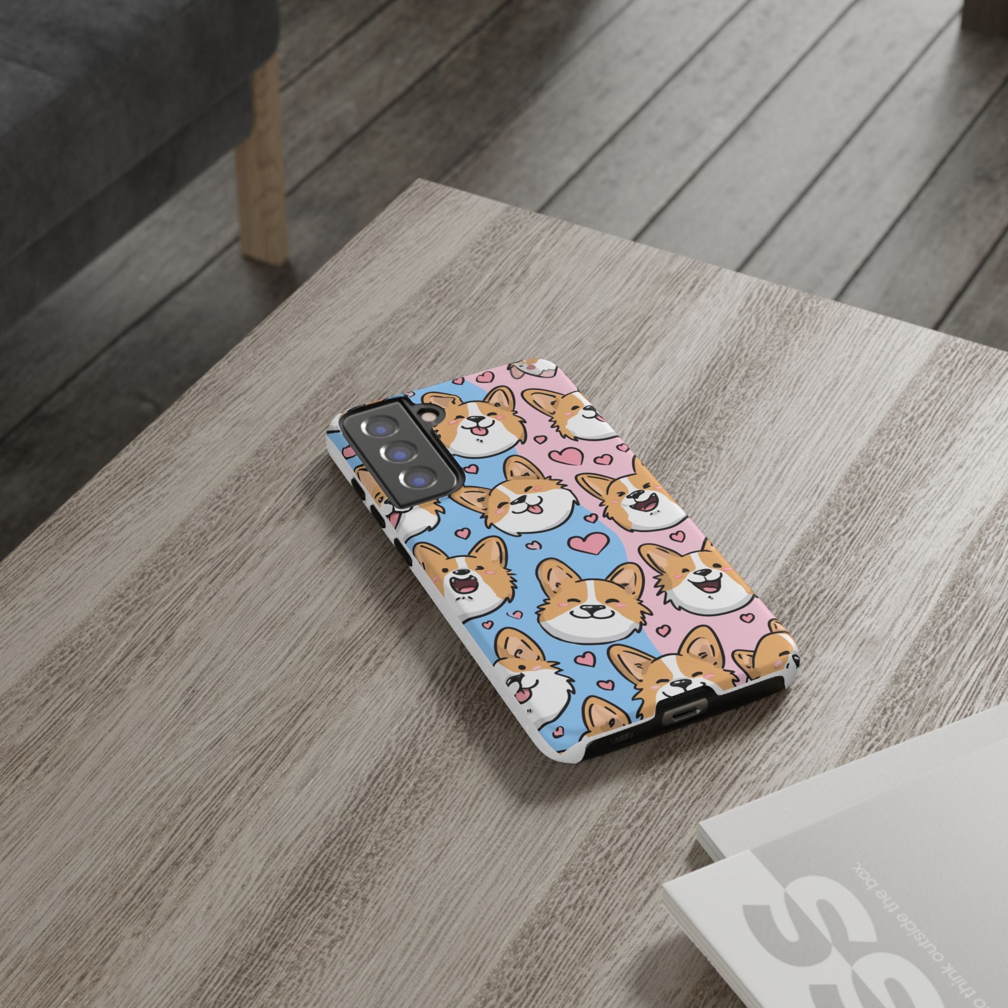 Cute Corgi Phone Case – Fun & Playful Protection with Love Hearts