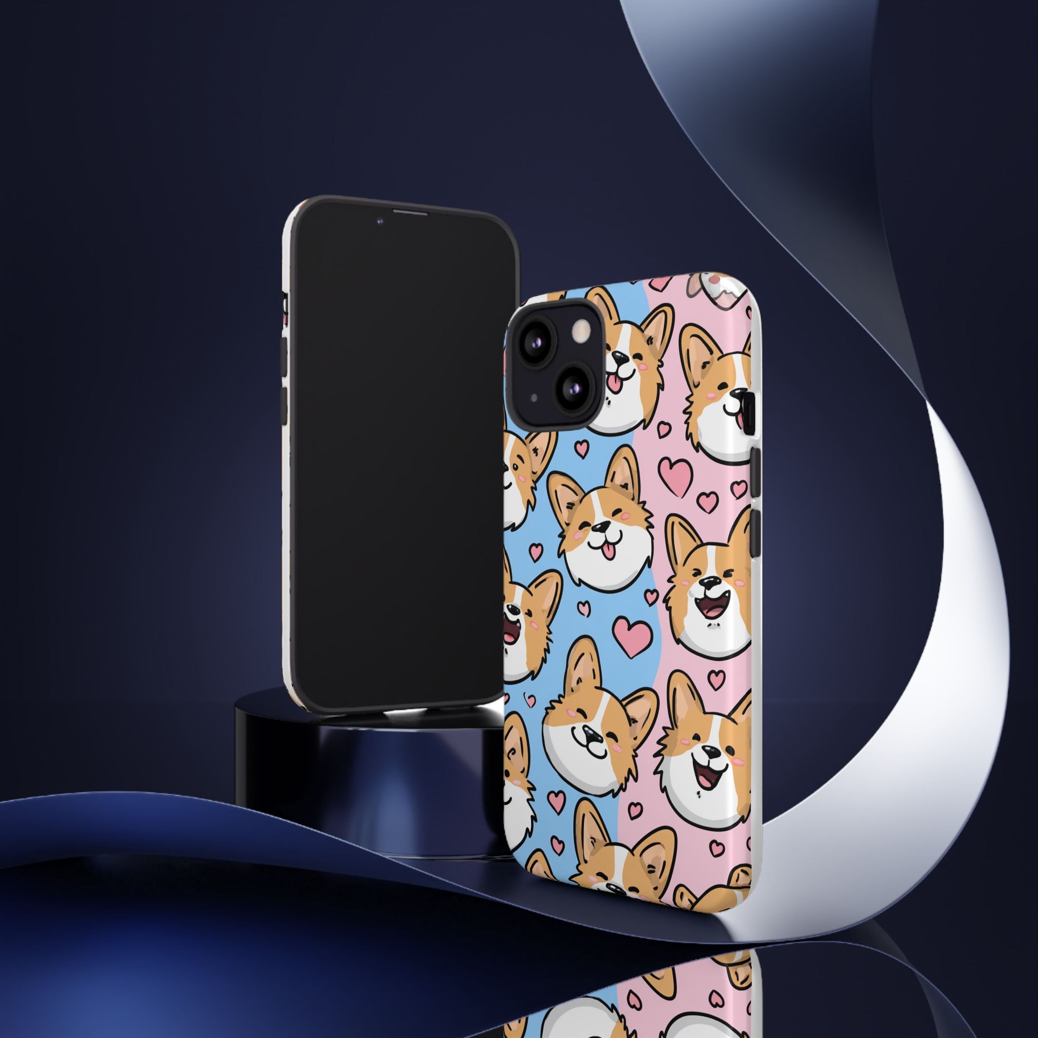 Cute Corgi Phone Case – Fun & Playful Protection with Love Hearts