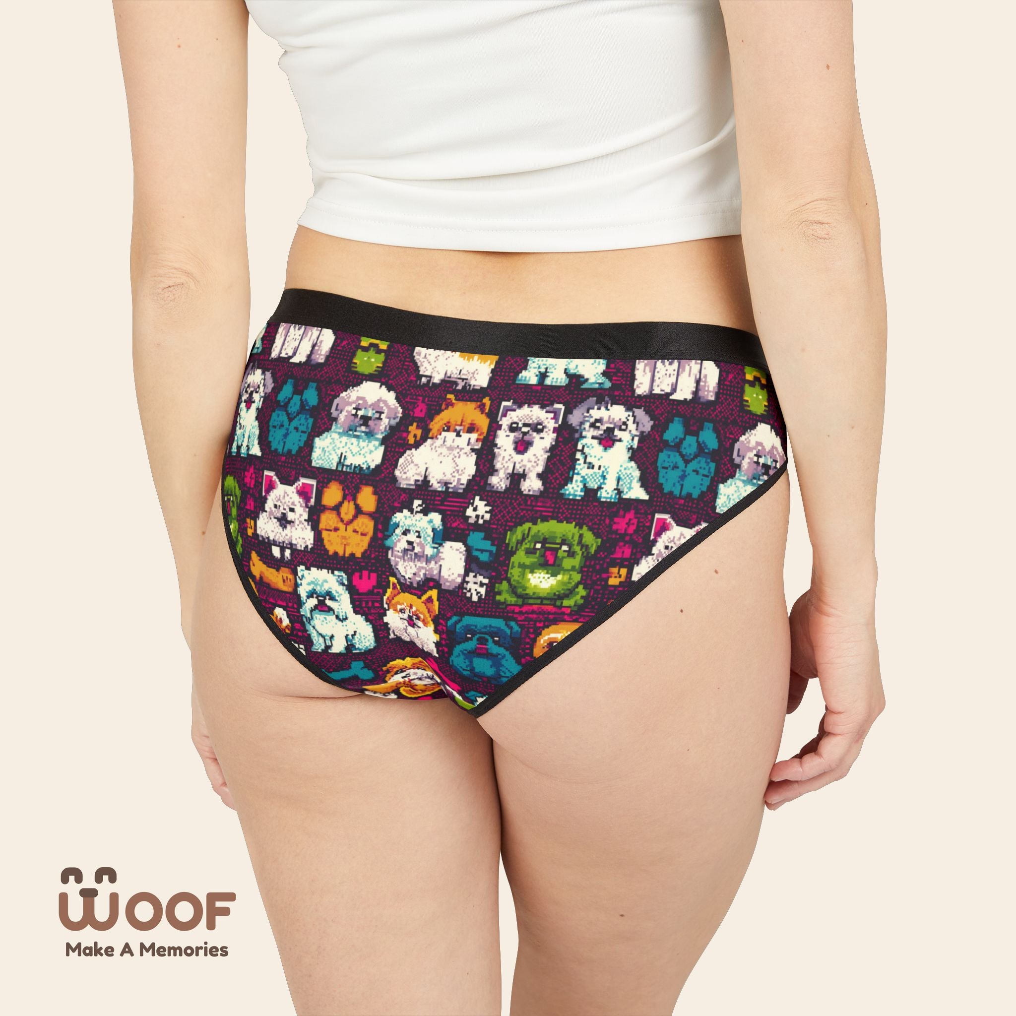 Playful Dog Print Women’s Underwear, Pet Lover Gifts, Cute Doggie Panties, Animal Print Intimates, Fun Underwear Set