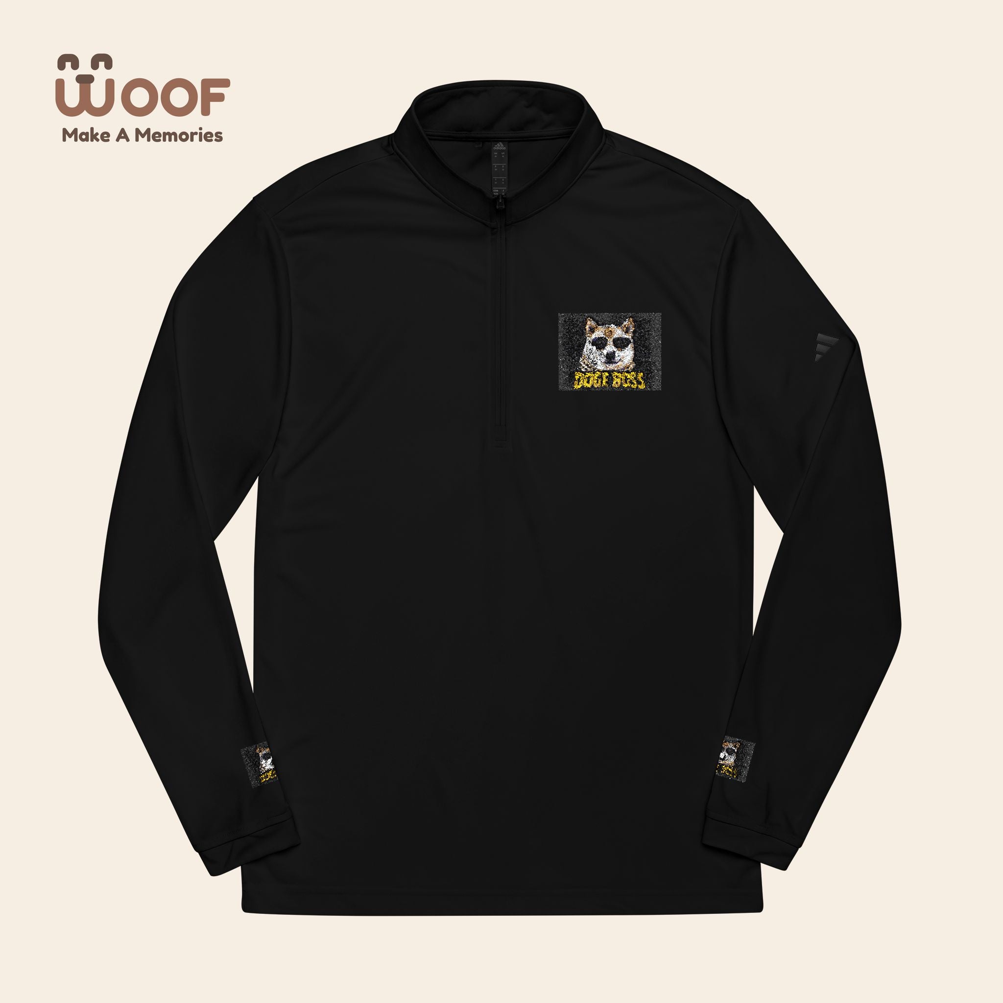 Adidas® Quarter-Zip Pullover for Sports & Casual Wear, Lightweight Activewear, Embroidered Jacket, Athletic Layering, Fitness Gift