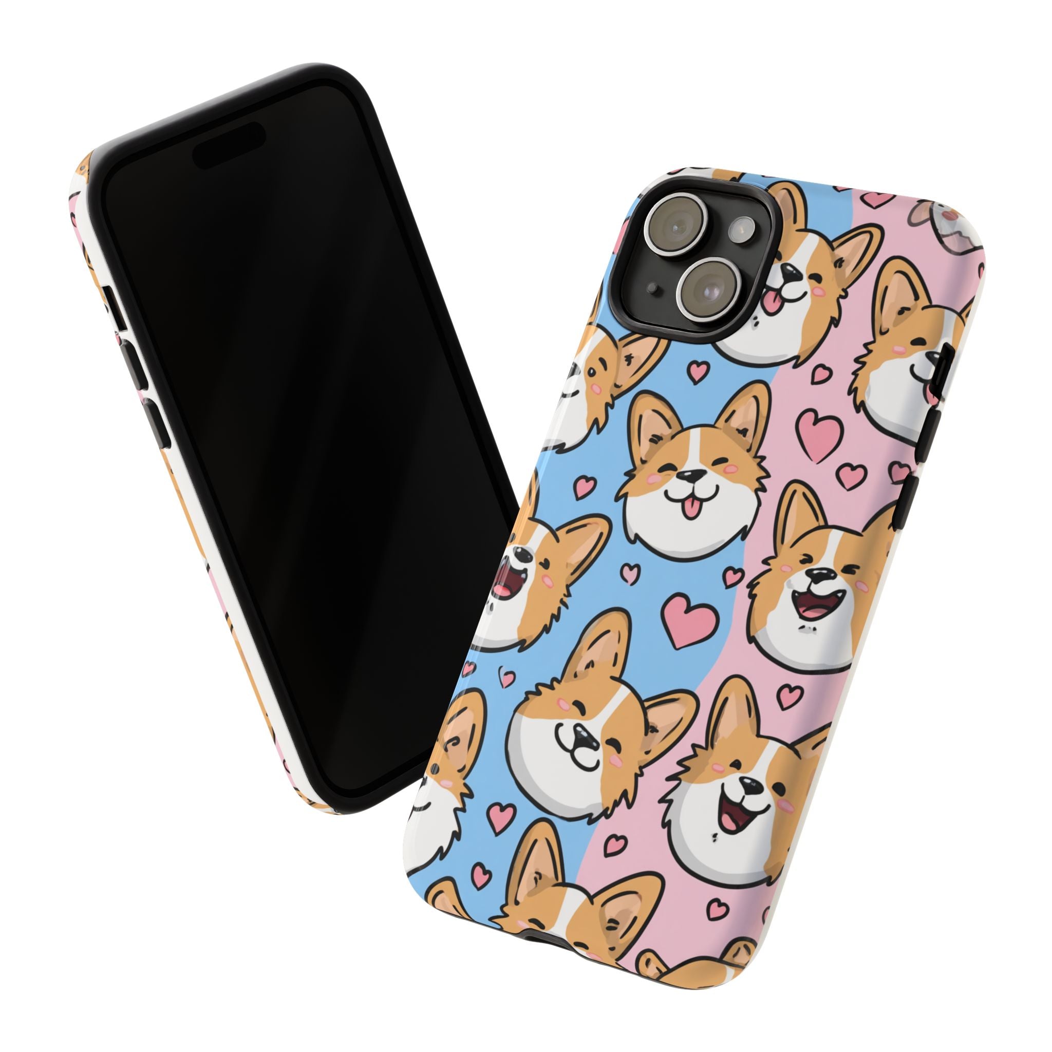 Cute Corgi Phone Case – Fun & Playful Protection with Love Hearts