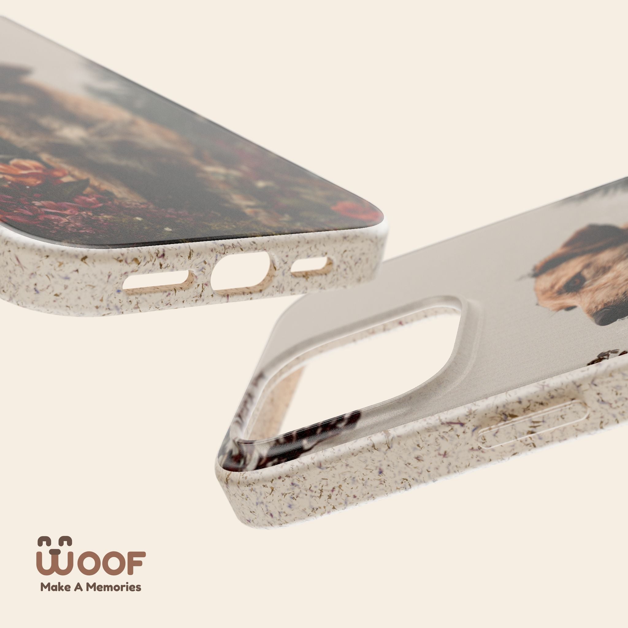 Eco-Friendly Dog Lover Biodegradable Phone Case - Floral Design