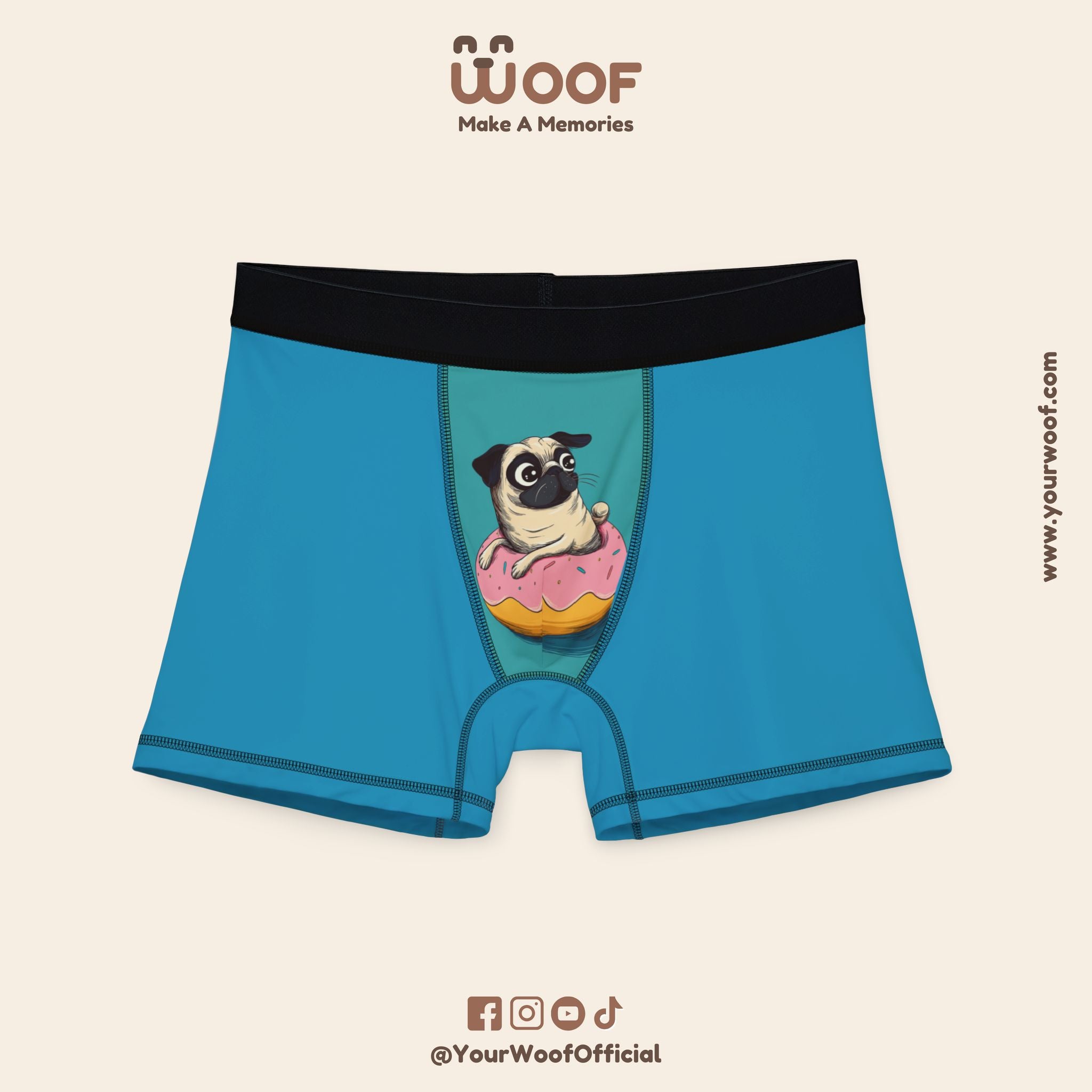 Playful Pug Boxers - Fun Dog Lovers Underwear