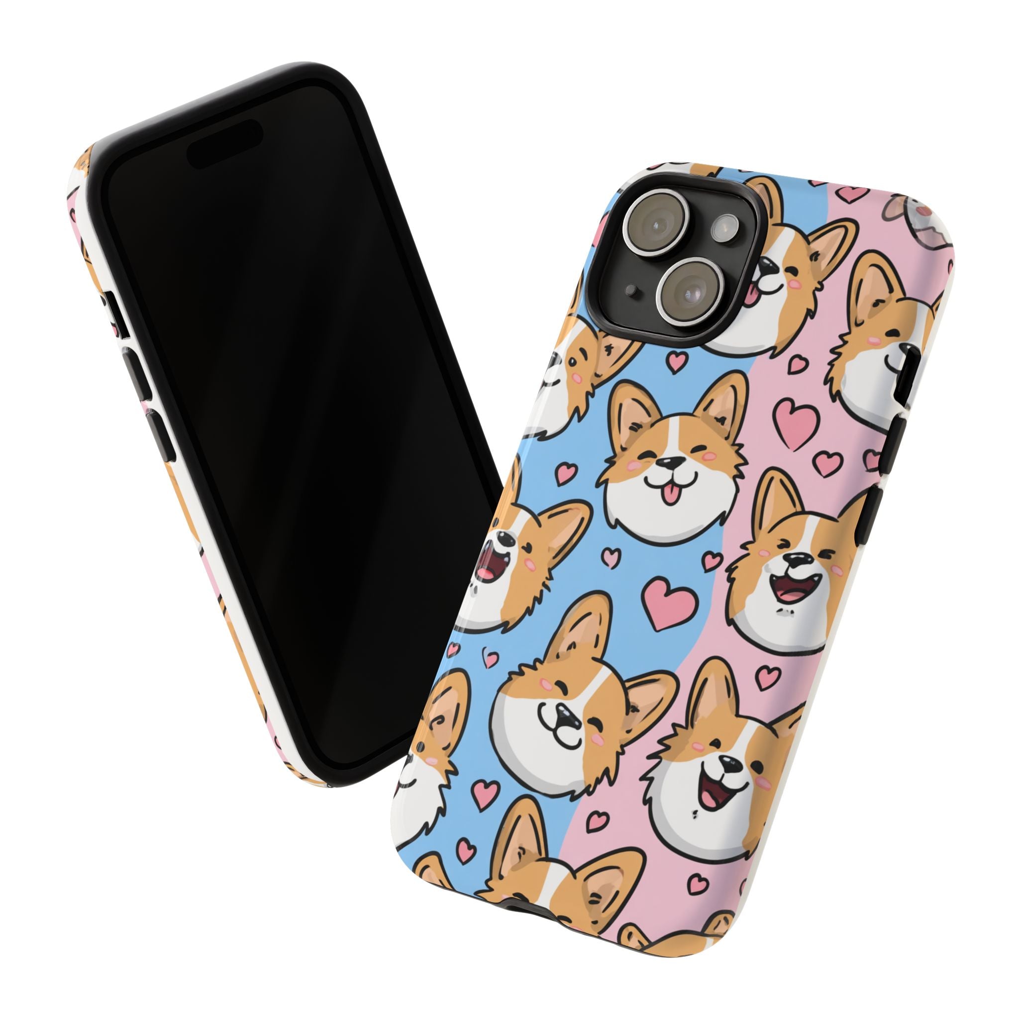 Cute Corgi Phone Case – Fun & Playful Protection with Love Hearts