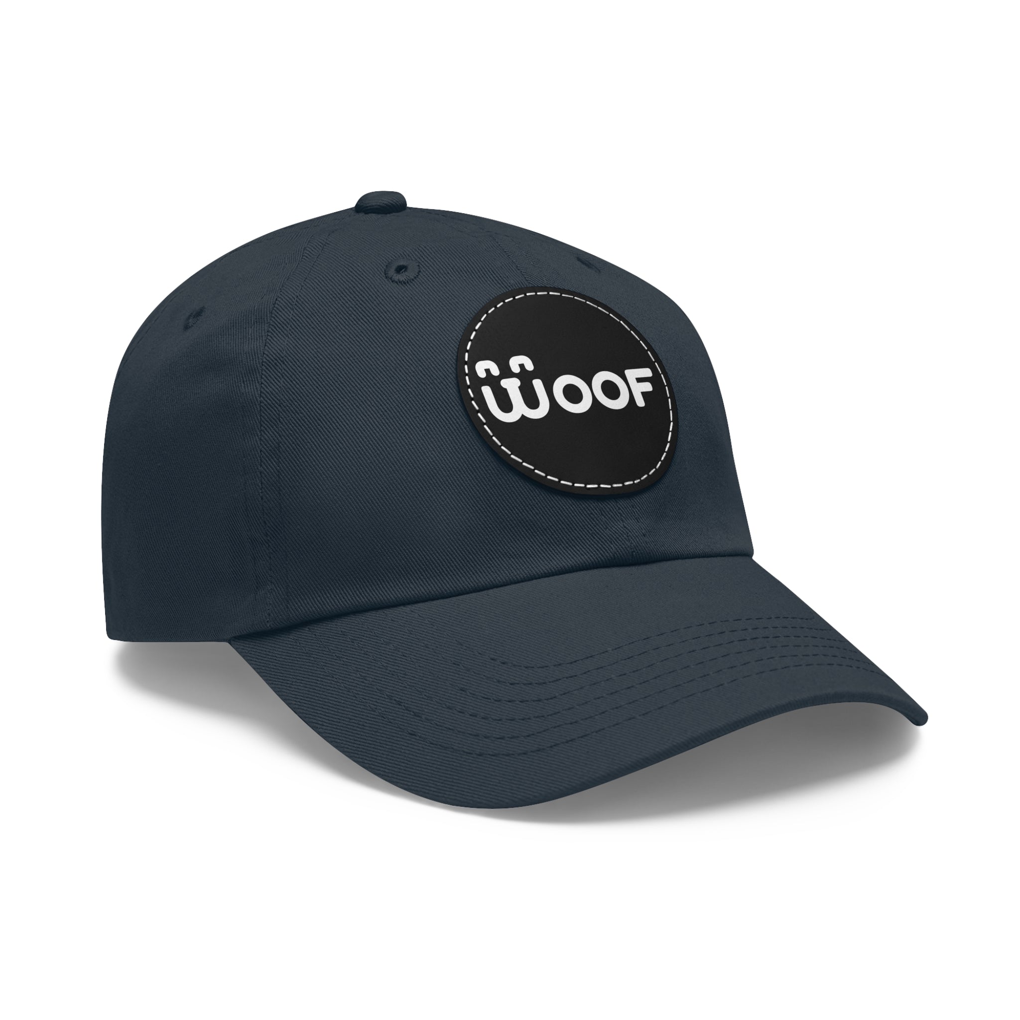Dad Hat with Leather Patch (Round)