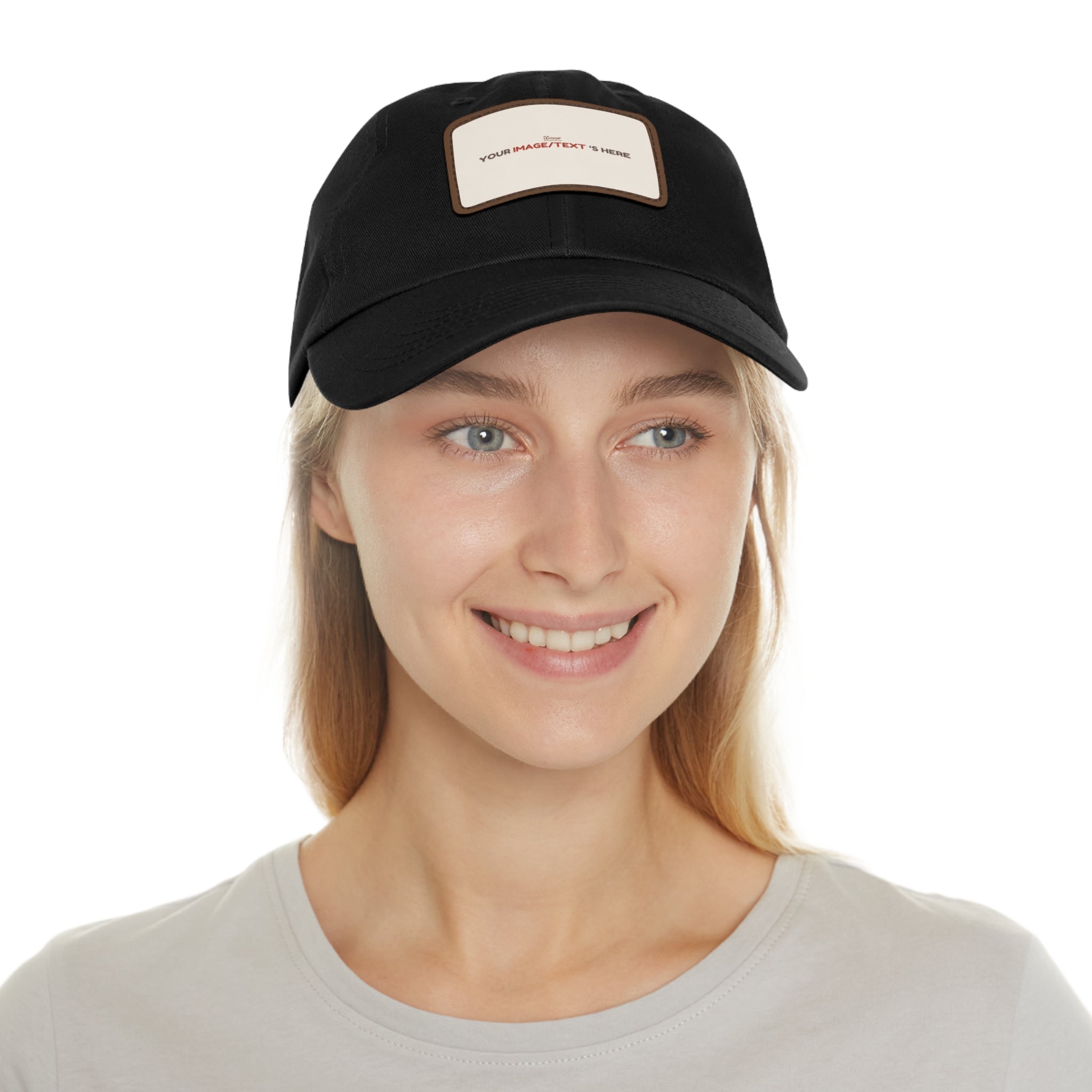 Custom Leather Patch Dad Hat, Personalized Cap, Gift for Dad, Casual Style, Outdoor Accessory, Unique Father's Day Gift