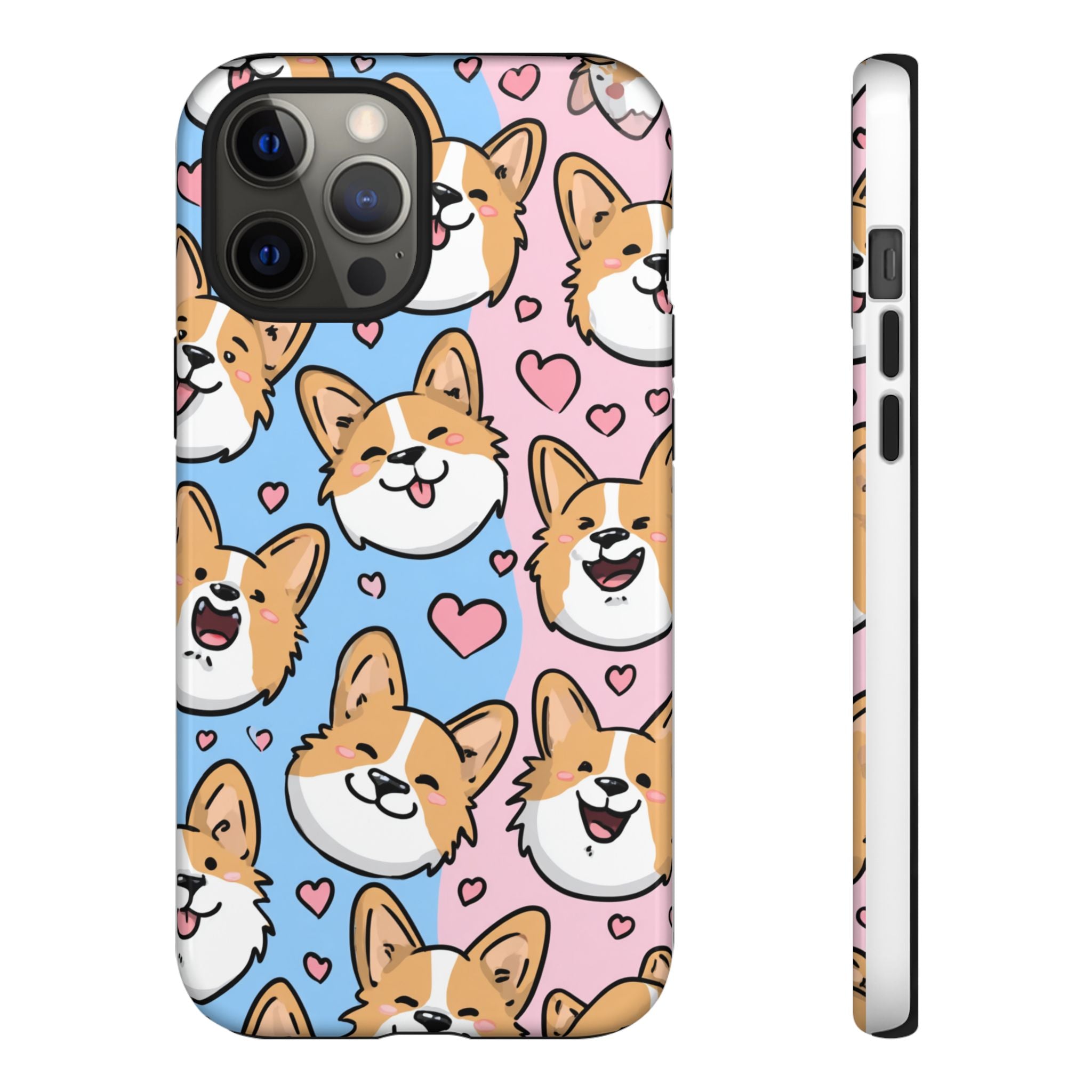 Cute Corgi Phone Case – Fun & Playful Protection with Love Hearts