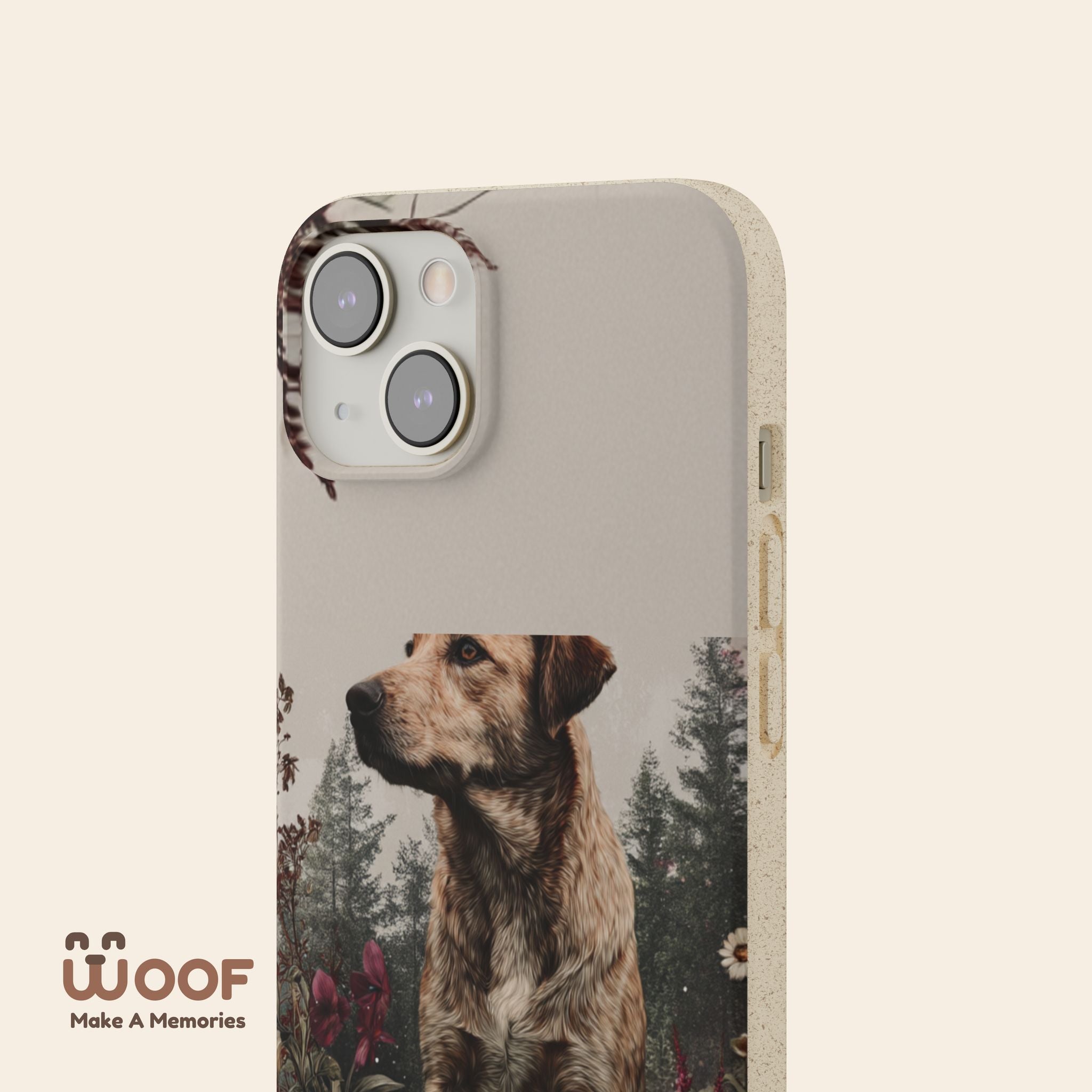 Eco-Friendly Dog Lover Biodegradable Phone Case - Floral Design