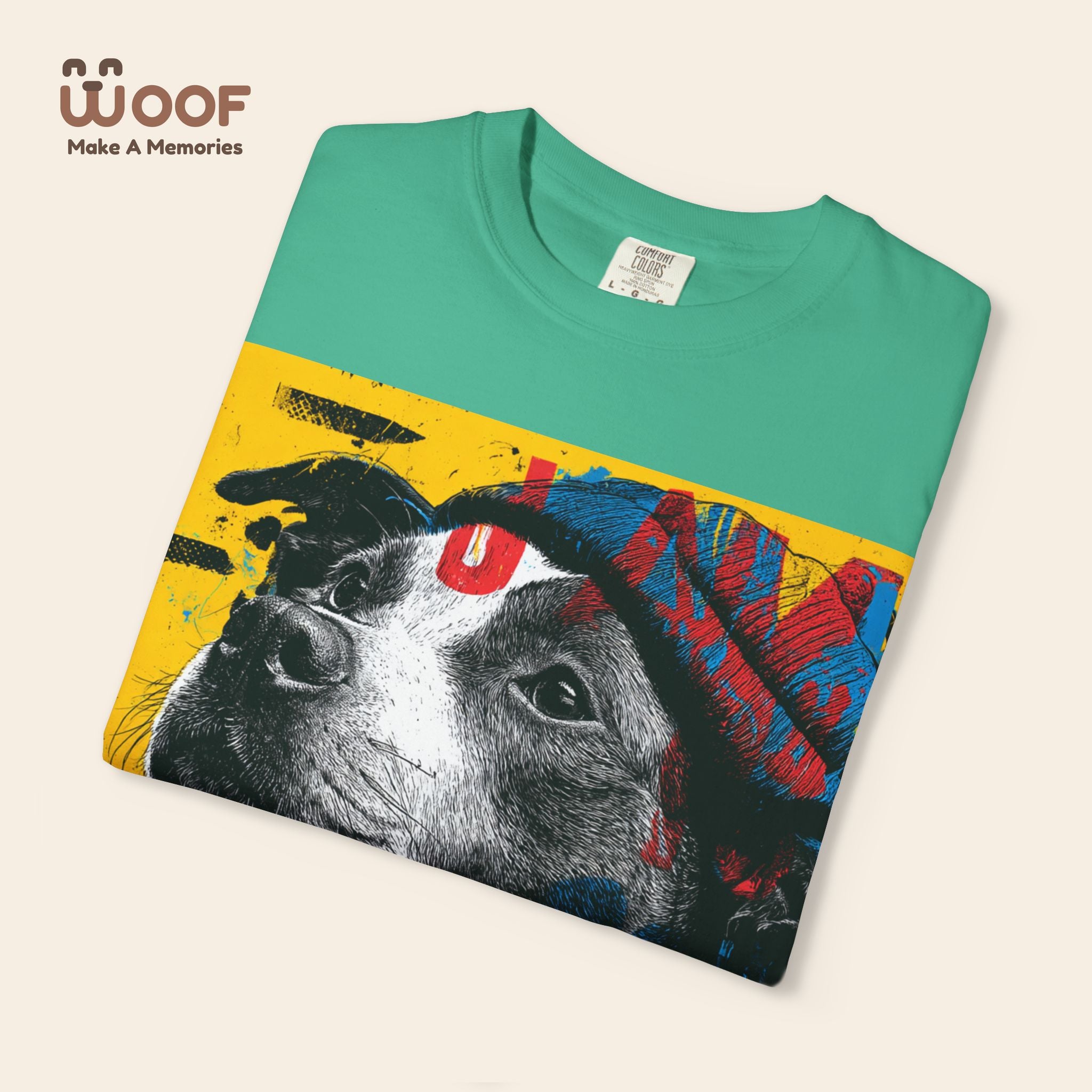 Vibrant Dog Art T-Shirt | Unisex Garment-Dyed Tee for Animal Lovers, Pet Enthusiasts, Gift for Dog Owners, Cute Pet Apparel, Summer Fashion