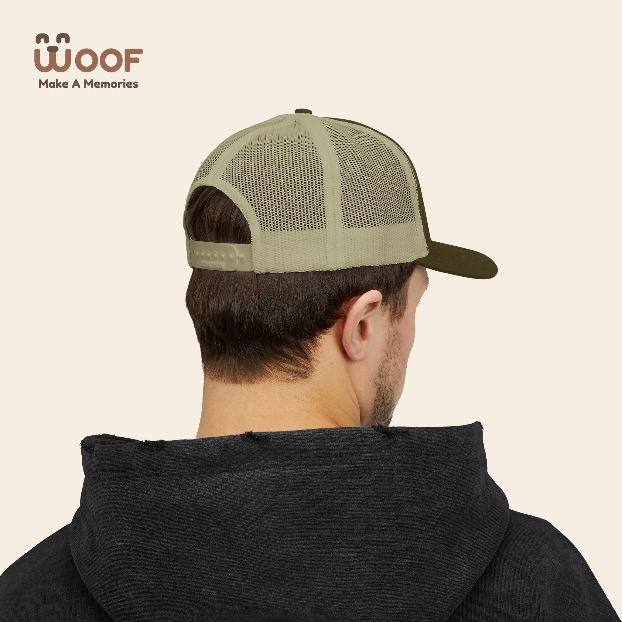 Woof Snapback Trucker Cap - Pet Lovers Gift, Dog Mom Hat, Casual Outdoor Accessory, Fun Pet Apparel, Unique Dog Dad Gift