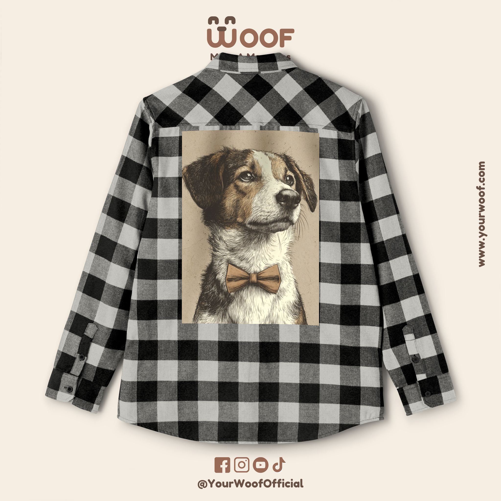 Woof Unisex Flannel Shirt, Dog Lover Apparel, Cozy Flannel, Pet Gift, Casual Wear, Outdoor Adventure, Fall Fashion