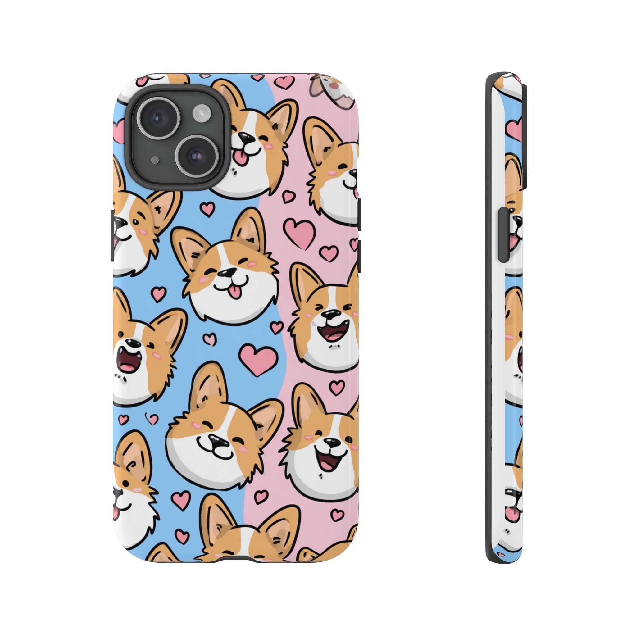 Cute Corgi Phone Case – Fun & Playful Protection with Love Hearts