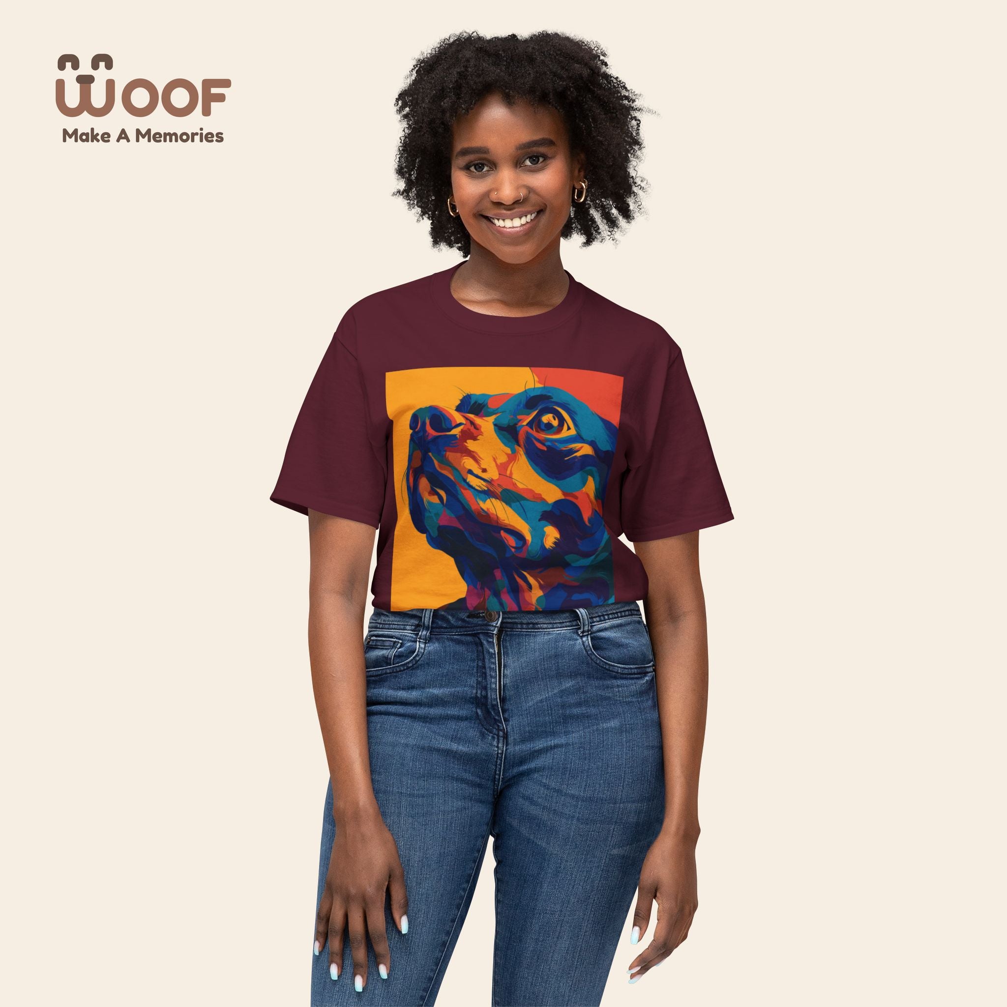 Colorful Dog Portrait T-Shirt | Pet Lover Gift, Animal Lover Apparel, Fun Dog Tee, Gift for Dog Moms, Unique Pet Merchandise