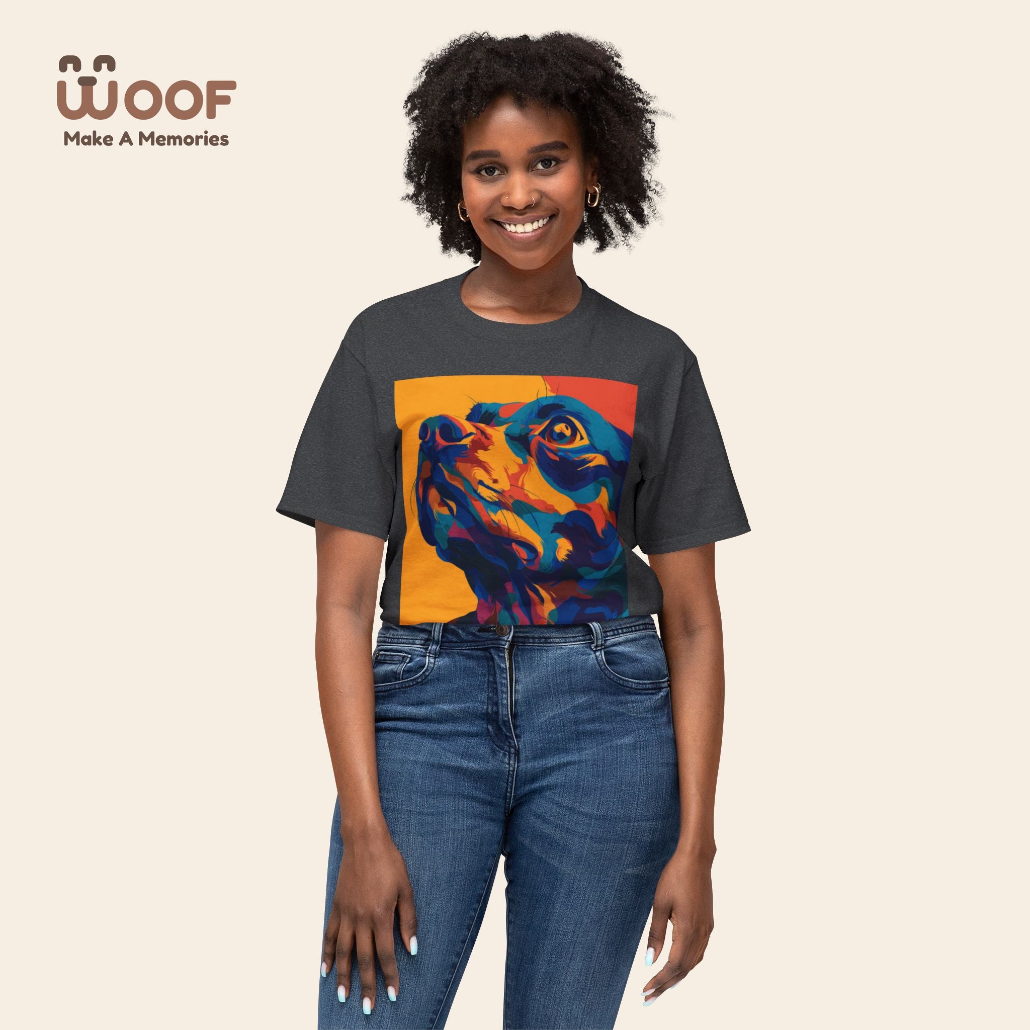 Colorful Dog Portrait T-Shirt | Pet Lover Gift, Animal Lover Apparel, Fun Dog Tee, Gift for Dog Moms, Unique Pet Merchandise