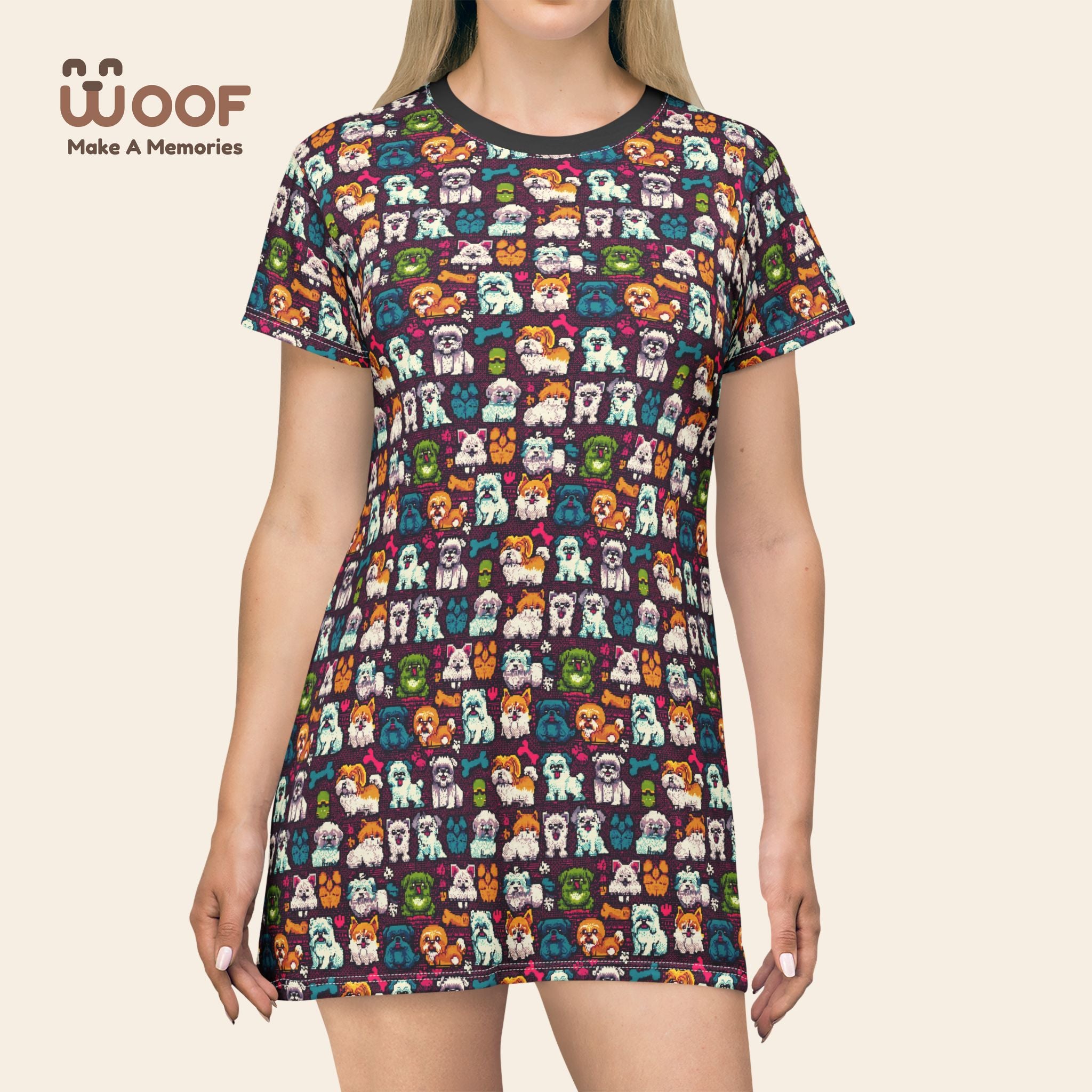 Colorful Graphic T-Shirt Dress | Fun Casual Wear, Summer Outfit, Gift for Kids, Birthday Present, Playful Style
