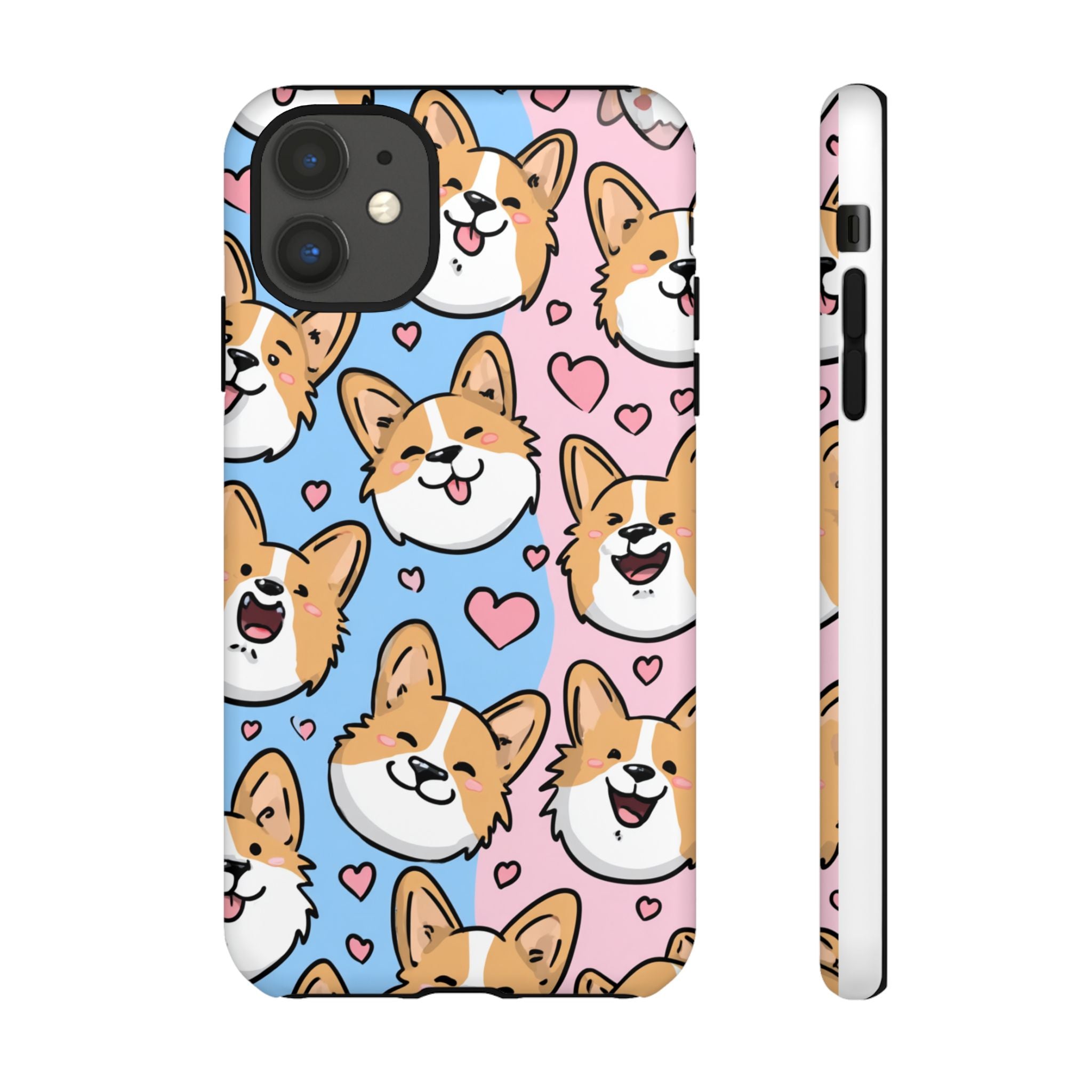 Cute Corgi Phone Case – Fun & Playful Protection with Love Hearts