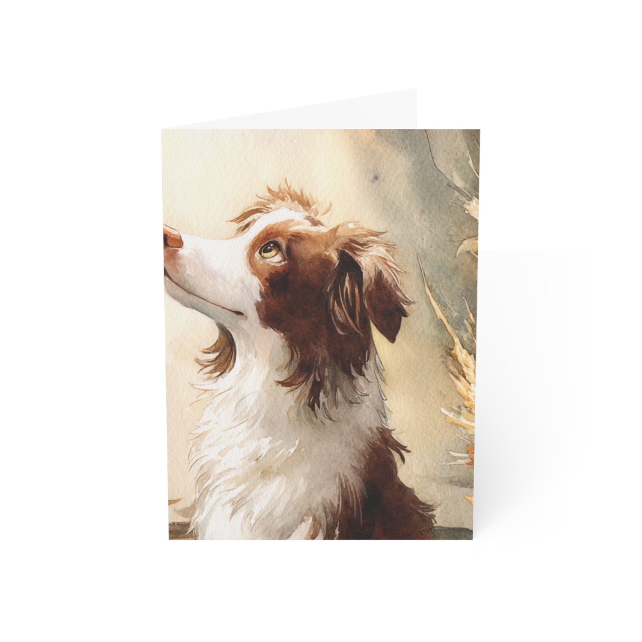 Watercolor Dog & Autumn Harvest Greeting Cards - Set of 1, 10, 30, or 50