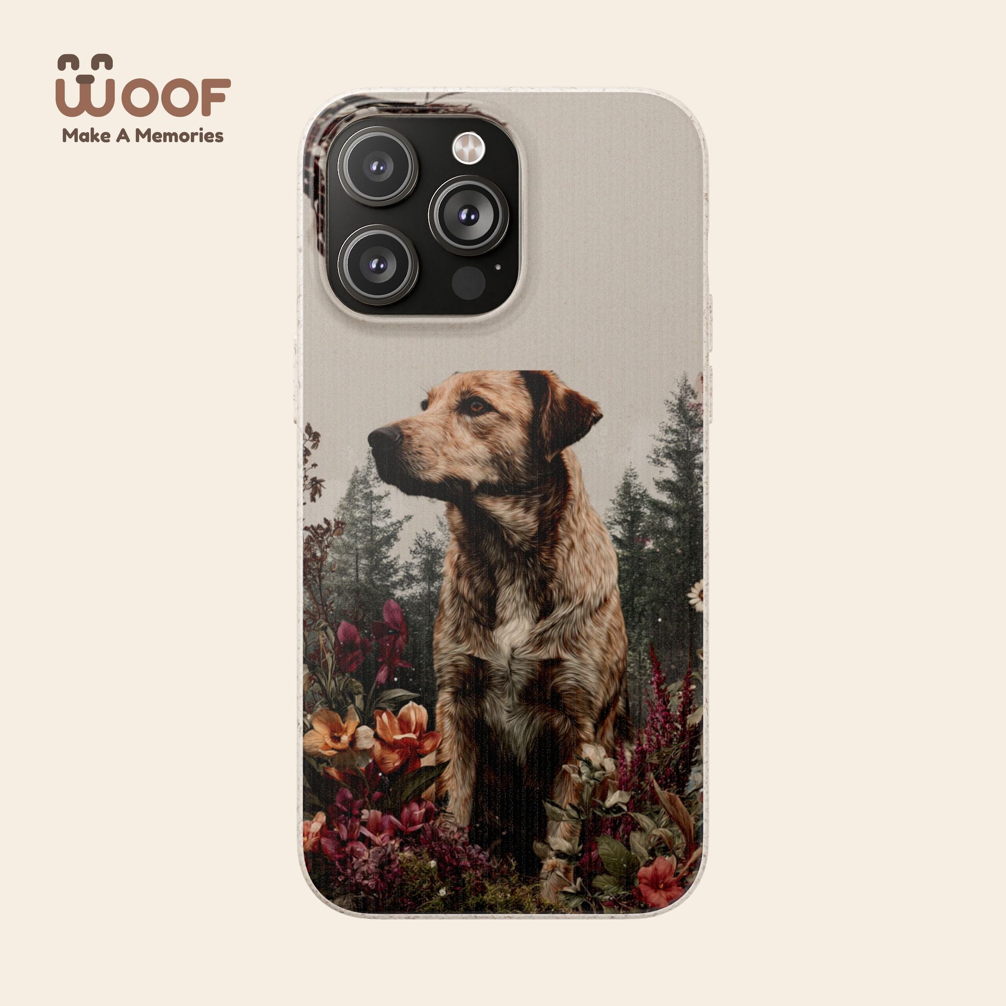 Eco-Friendly Dog Lover Biodegradable Phone Case - Floral Design