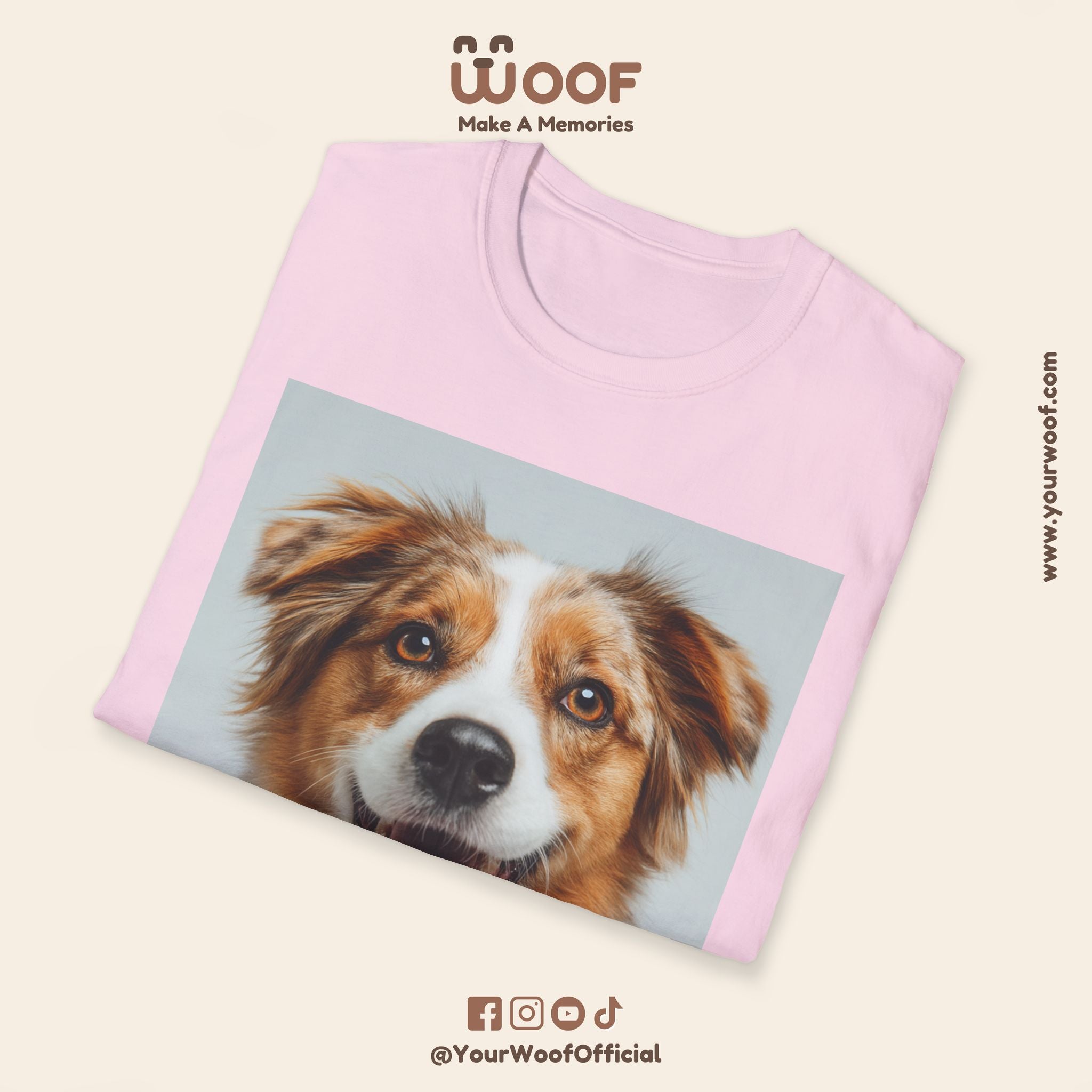 Joyful Dog Portrait Unisex Softstyle T-Shirt - Perfect for Pet Lovers!