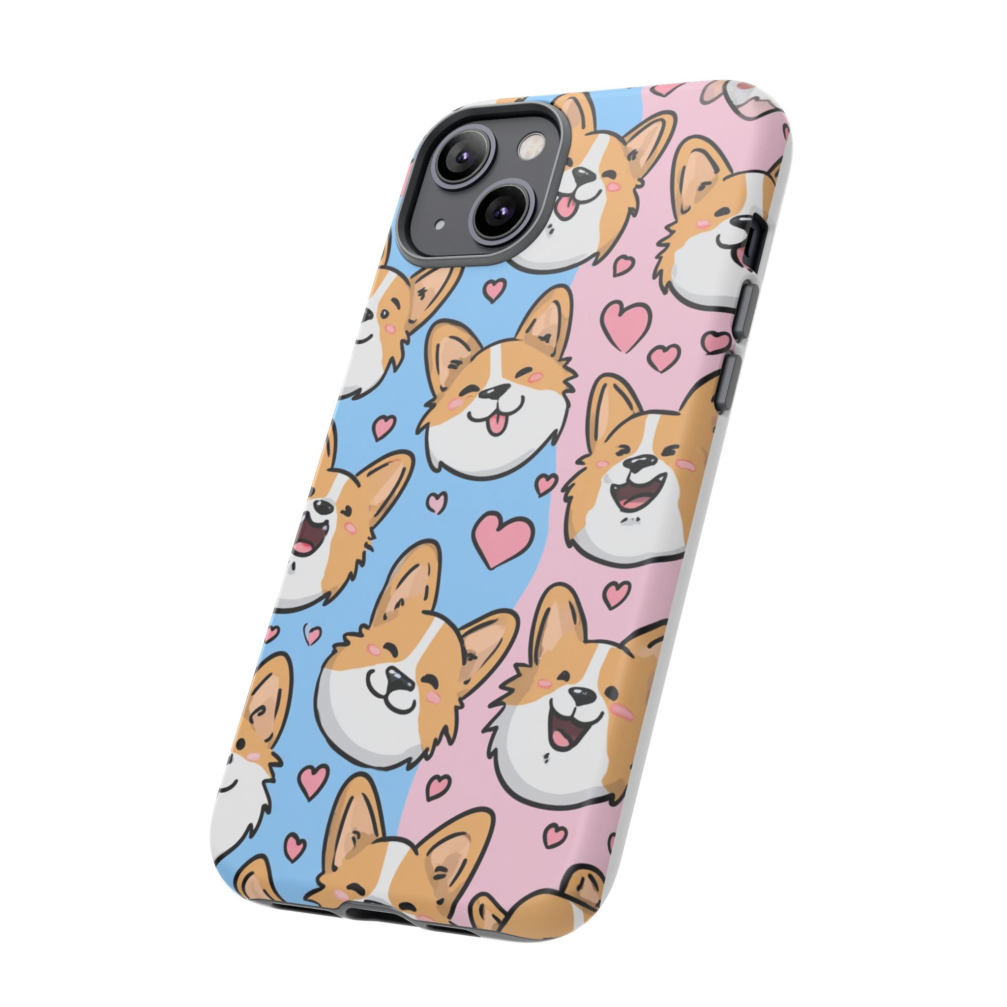 Cute Corgi Phone Case – Fun & Playful Protection with Love Hearts