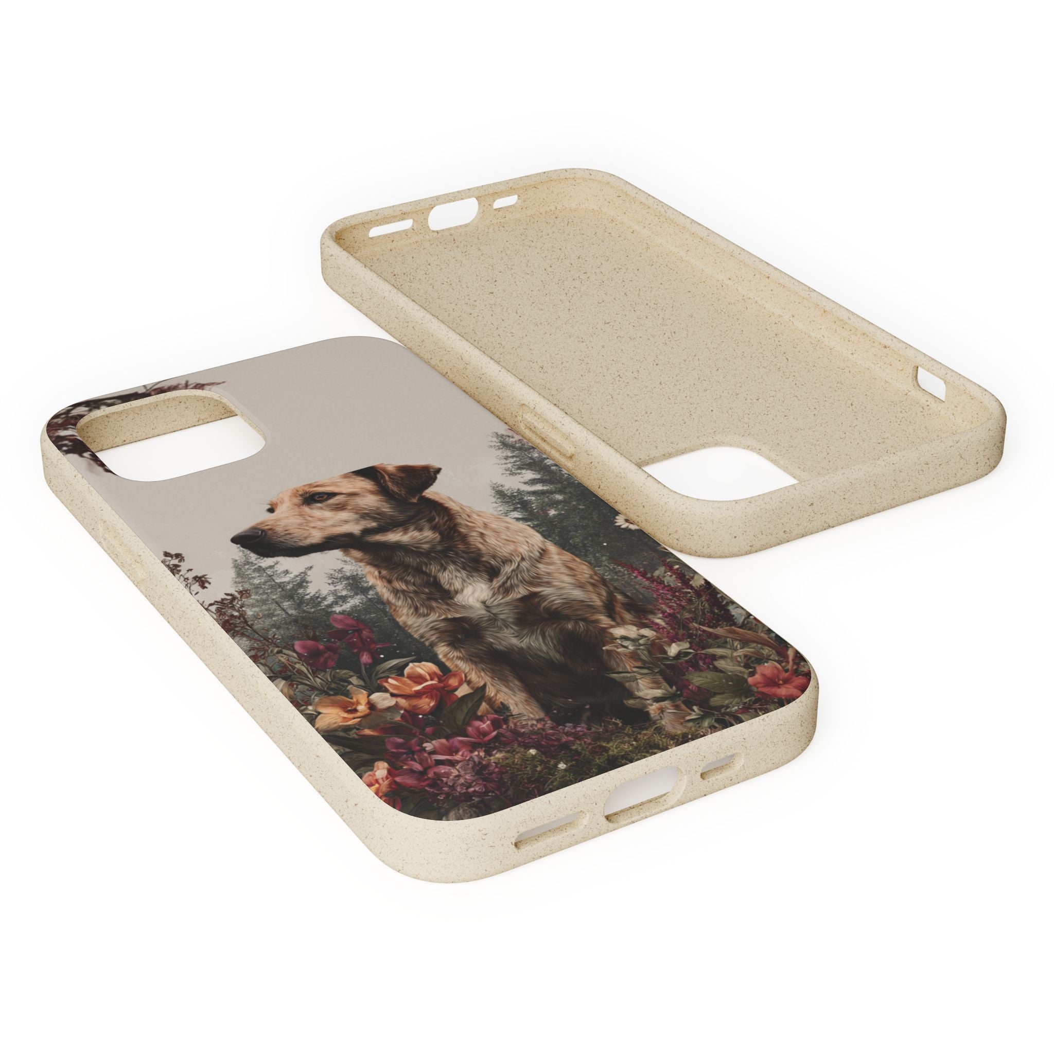 Eco-Friendly Dog Lover Biodegradable Phone Case - Floral Design