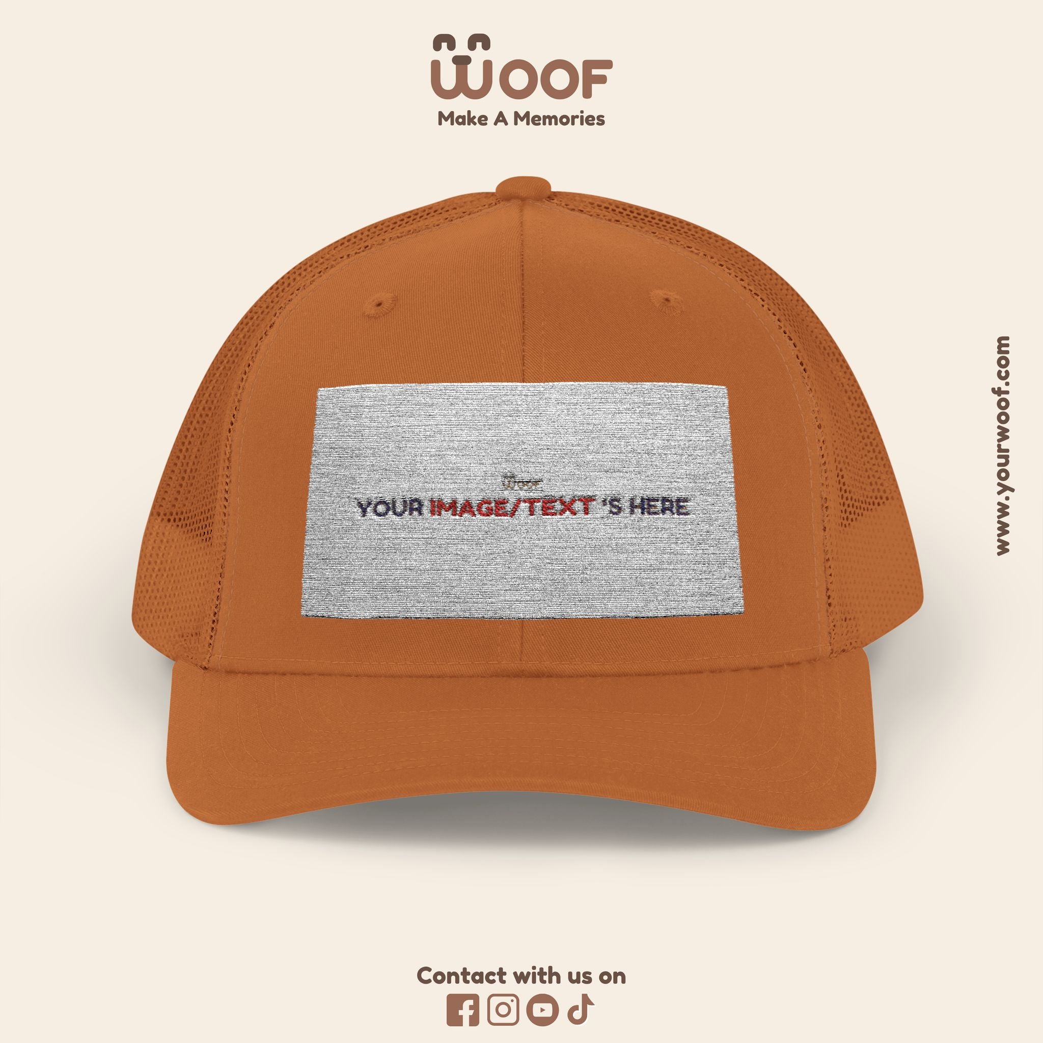 Woof Snapback Trucker Cap - Pet Lovers Gift, Dog Mom Hat, Casual Outdoor Accessory, Fun Pet Apparel, Unique Dog Dad Gift