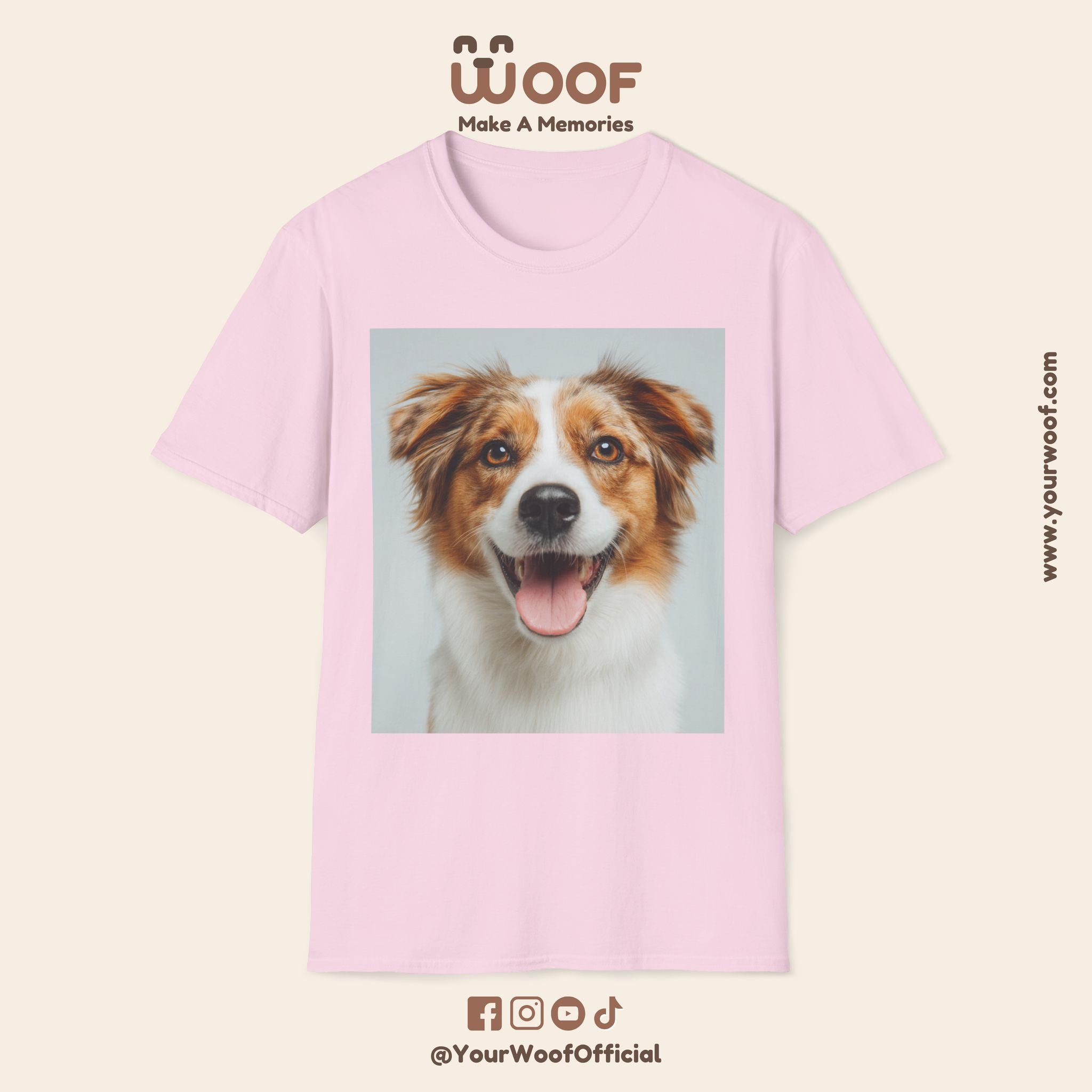 Joyful Dog Portrait Unisex Softstyle T-Shirt - Perfect for Pet Lovers!