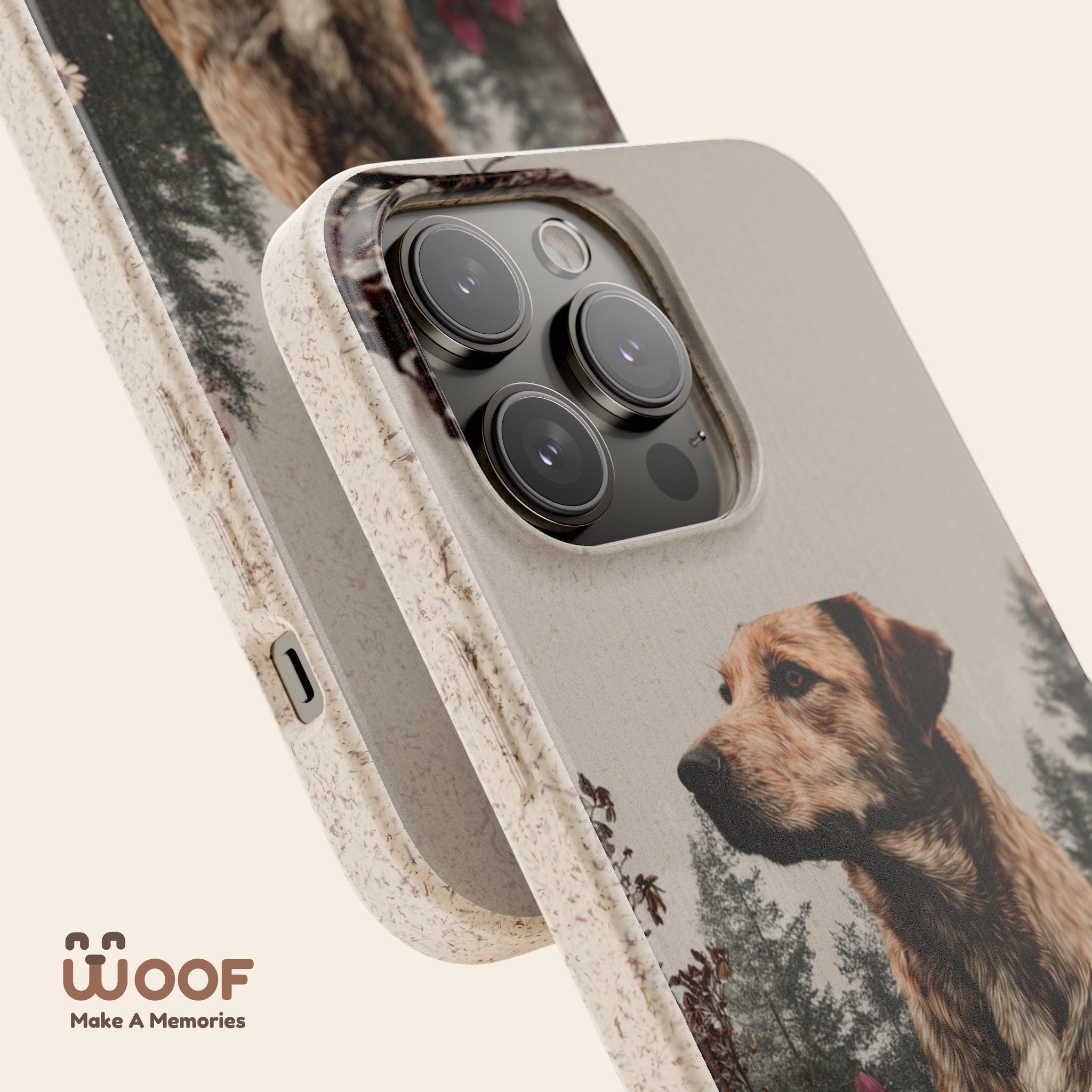Eco-Friendly Dog Lover Biodegradable Phone Case - Floral Design