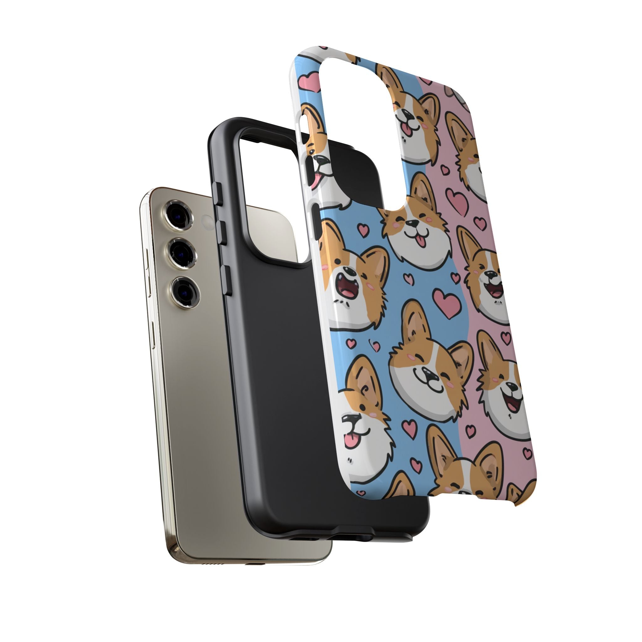 Cute Corgi Phone Case – Fun & Playful Protection with Love Hearts