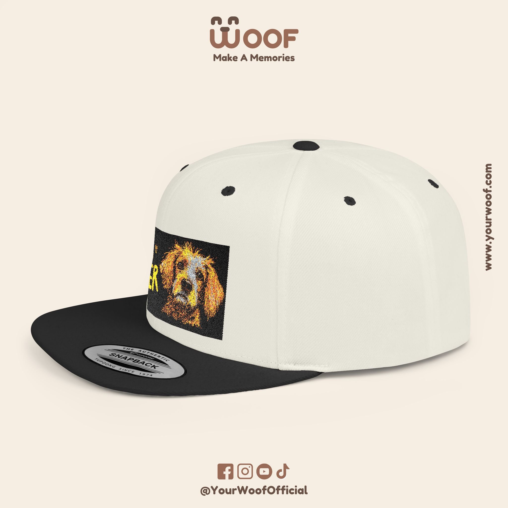Dog Lover Flat Bill Snapback Hat, Casual Cap for Pet Owners, Dog Gift, Adjustable Hat, Fashion Accessory for Animal Lovers